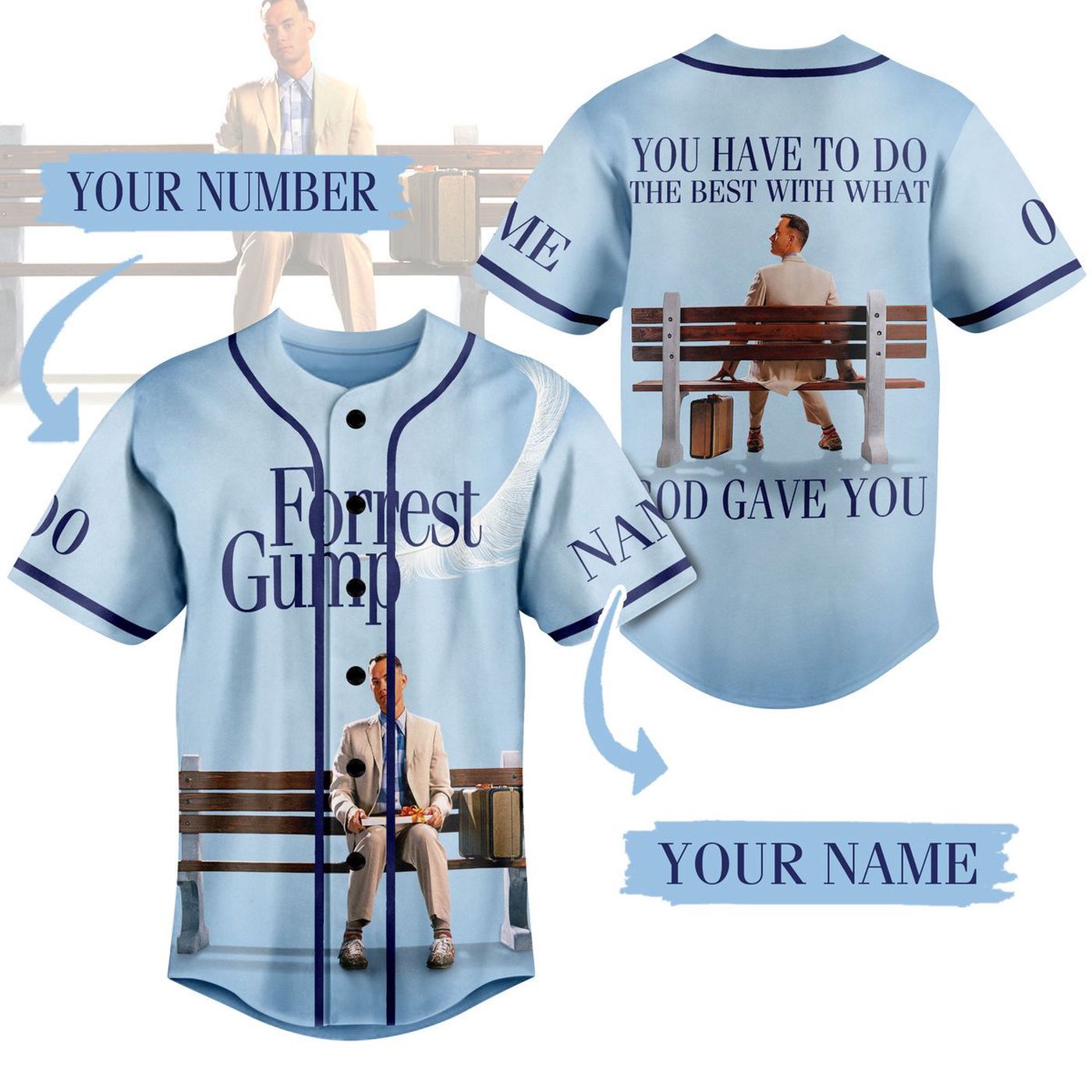 Forrest Gump Baseball Jersey For Men Women And Kids Gift Forrest Gump Baseball Jersey For Men Women And Kids Gift