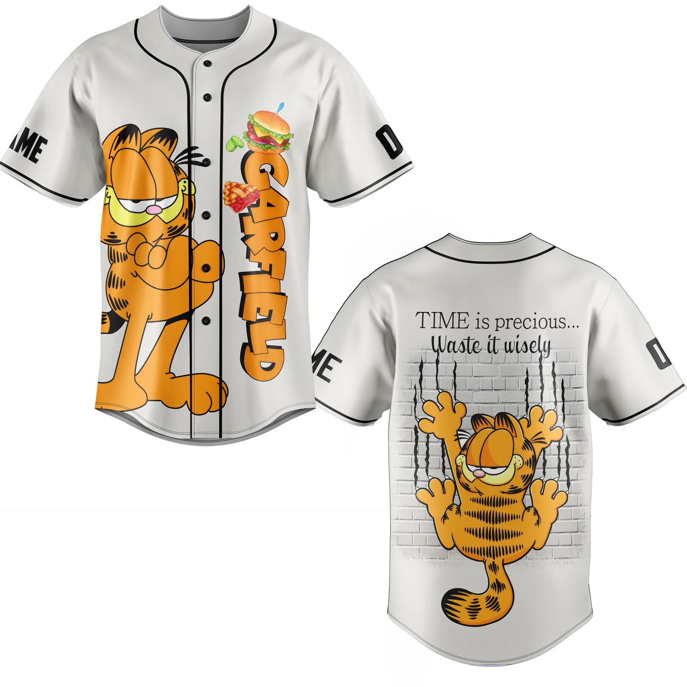Garfield Baseball Jersey For Men Women And Kids Gift