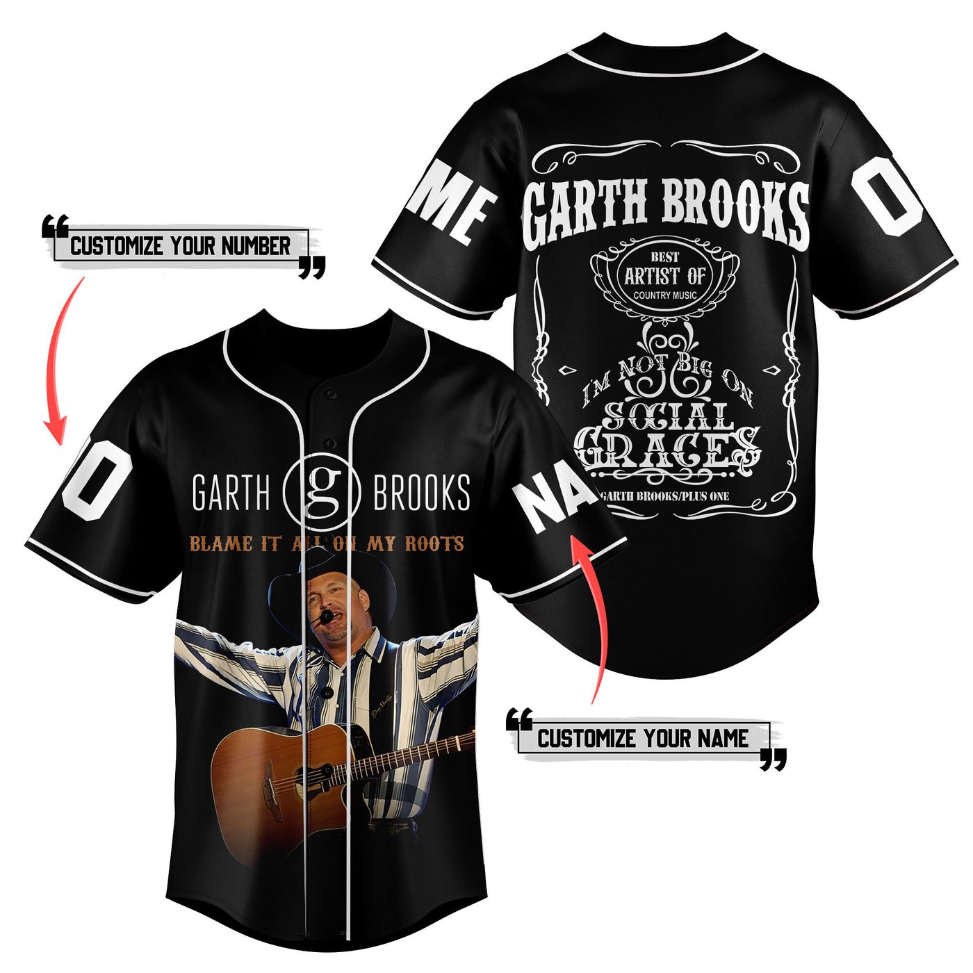 Garth Brooks Baseball Jersey For Men Women And Kids Gift