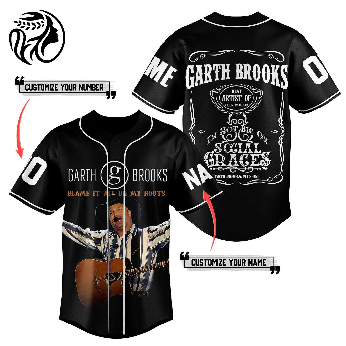 Garth Brooks Baseball Jersey For Men Women And Kids Gift