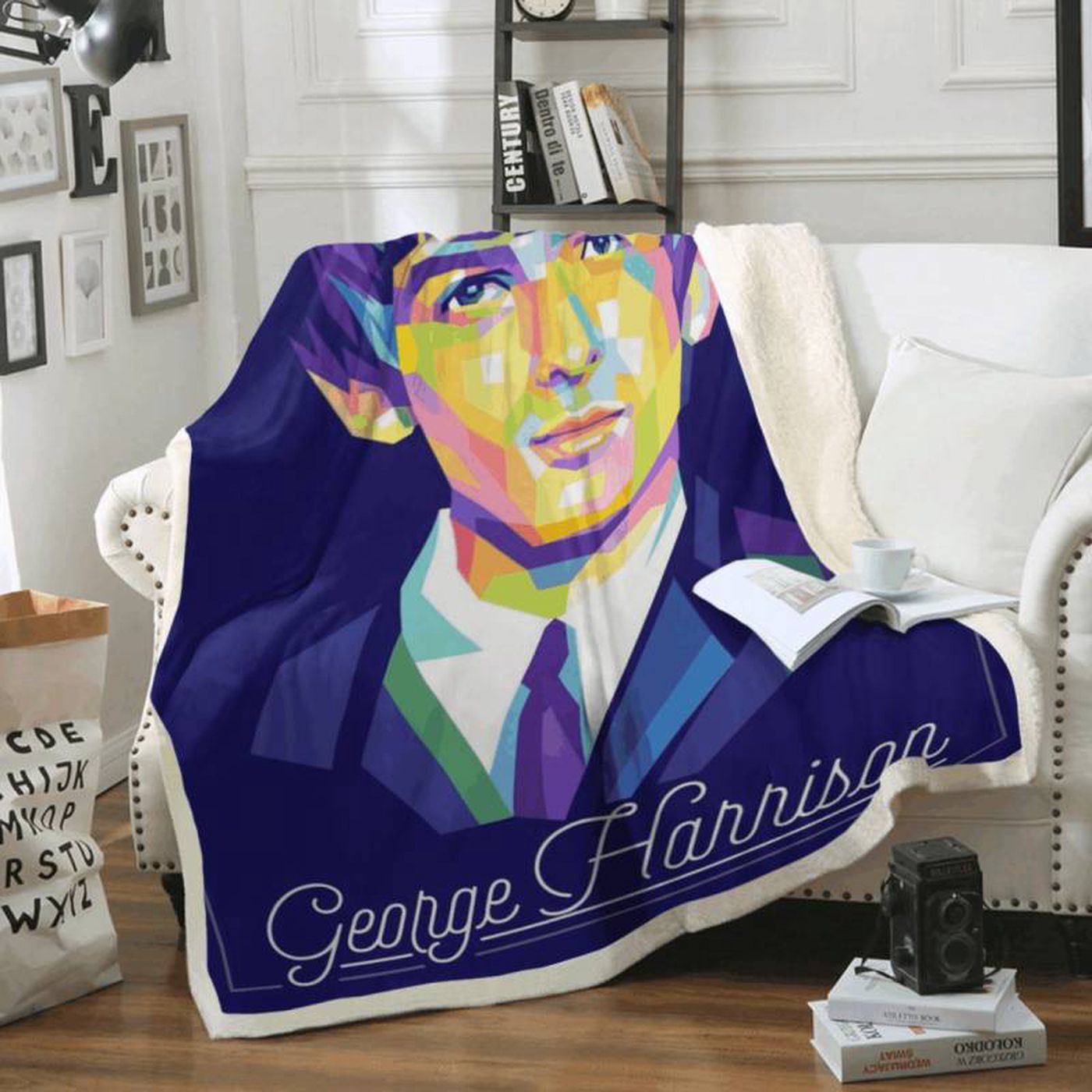 George Harrison Beatles Legend Fleece Blanket – Rock Band Memorabilia