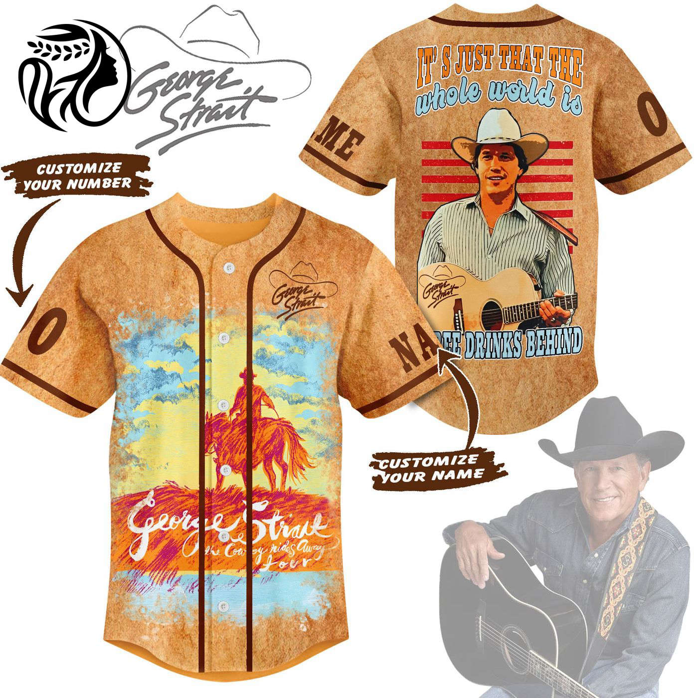 George Strait Baseball Jersey For Men Women And Kids Gift