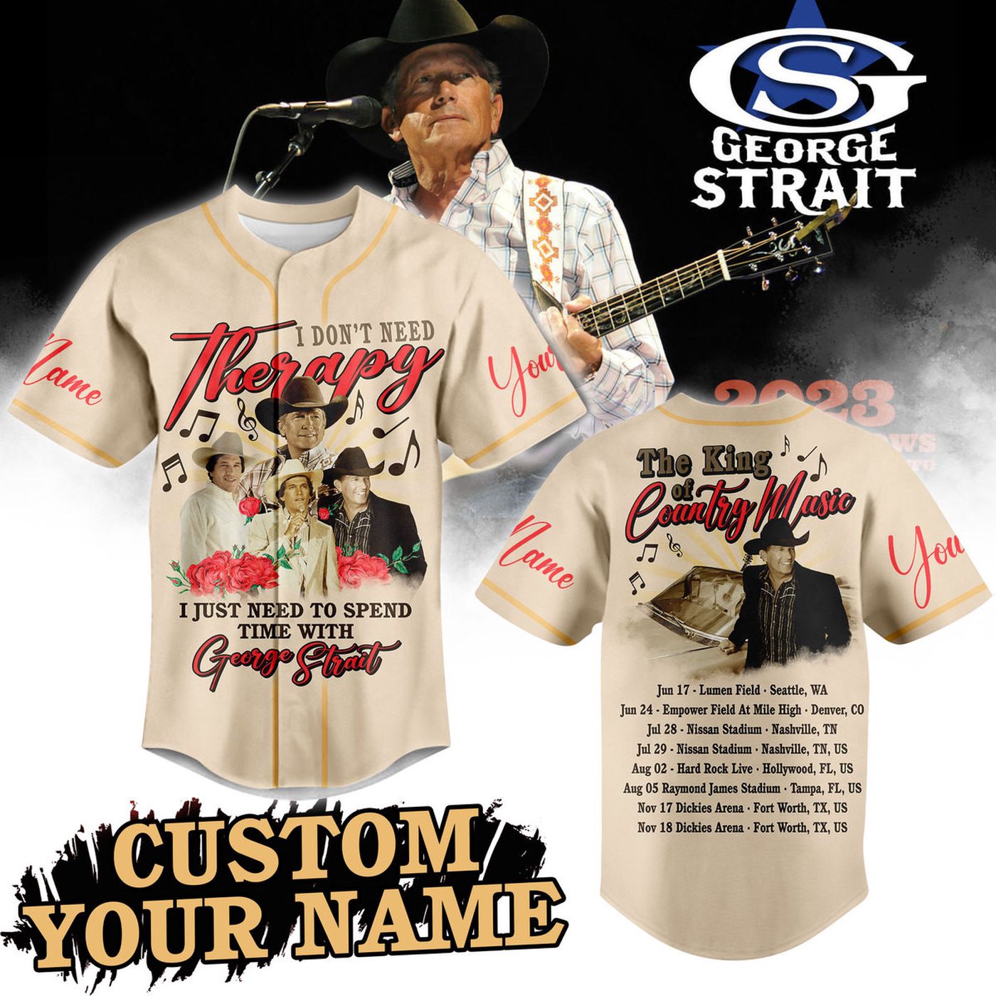 George Strait Baseball Jersey For Men Women And Kids Gift