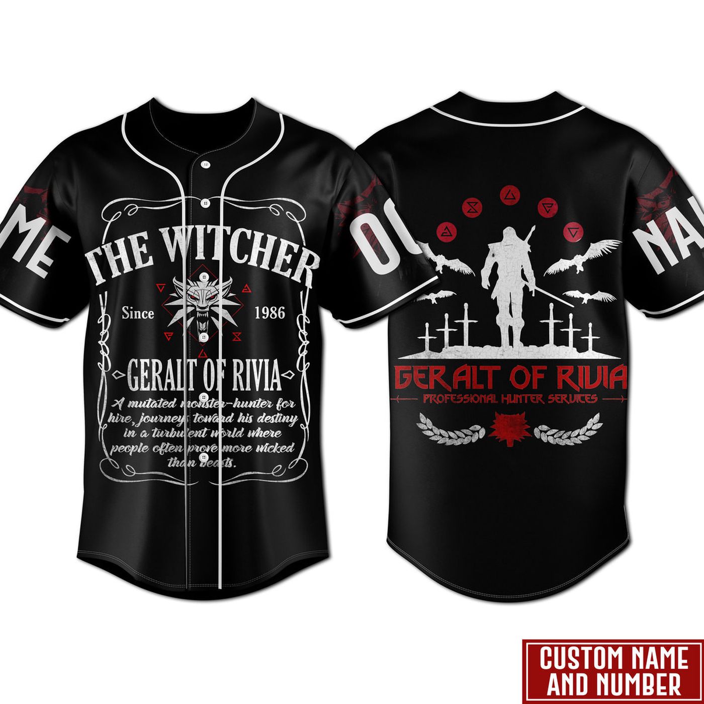 Geralt of Rivia Baseball Jersey For Men Women And Kids Gift