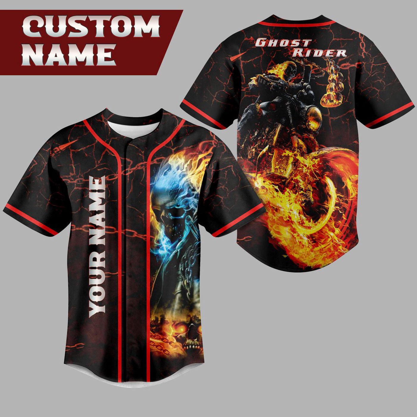 Ghost Rider Baseball Jersey For Men Women And Kids Gift