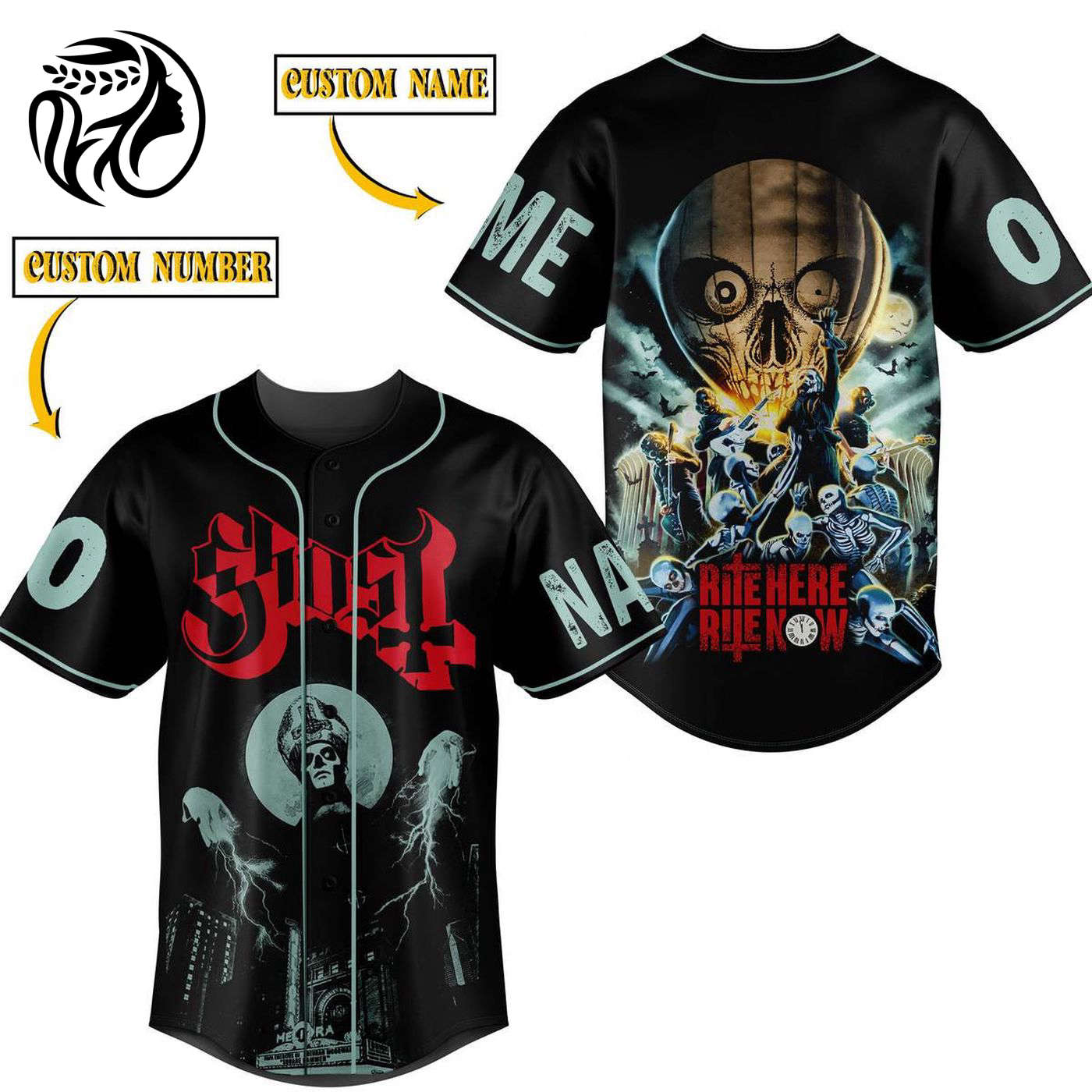 Ghost Rite Here Rite Now Baseball Jersey For Men Women And Kids Gift