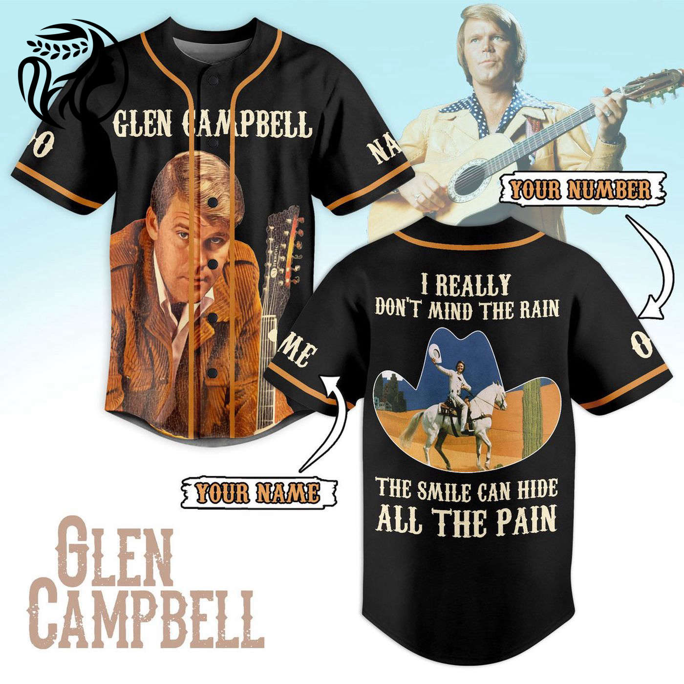Glen Campbell Baseball Jersey For Men Women And Kids Gift