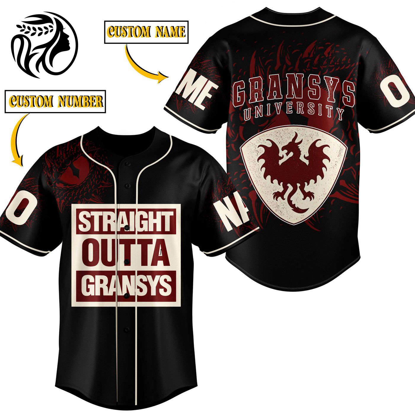 Gransys University Baseball Jersey For Men Women And Kids Gift