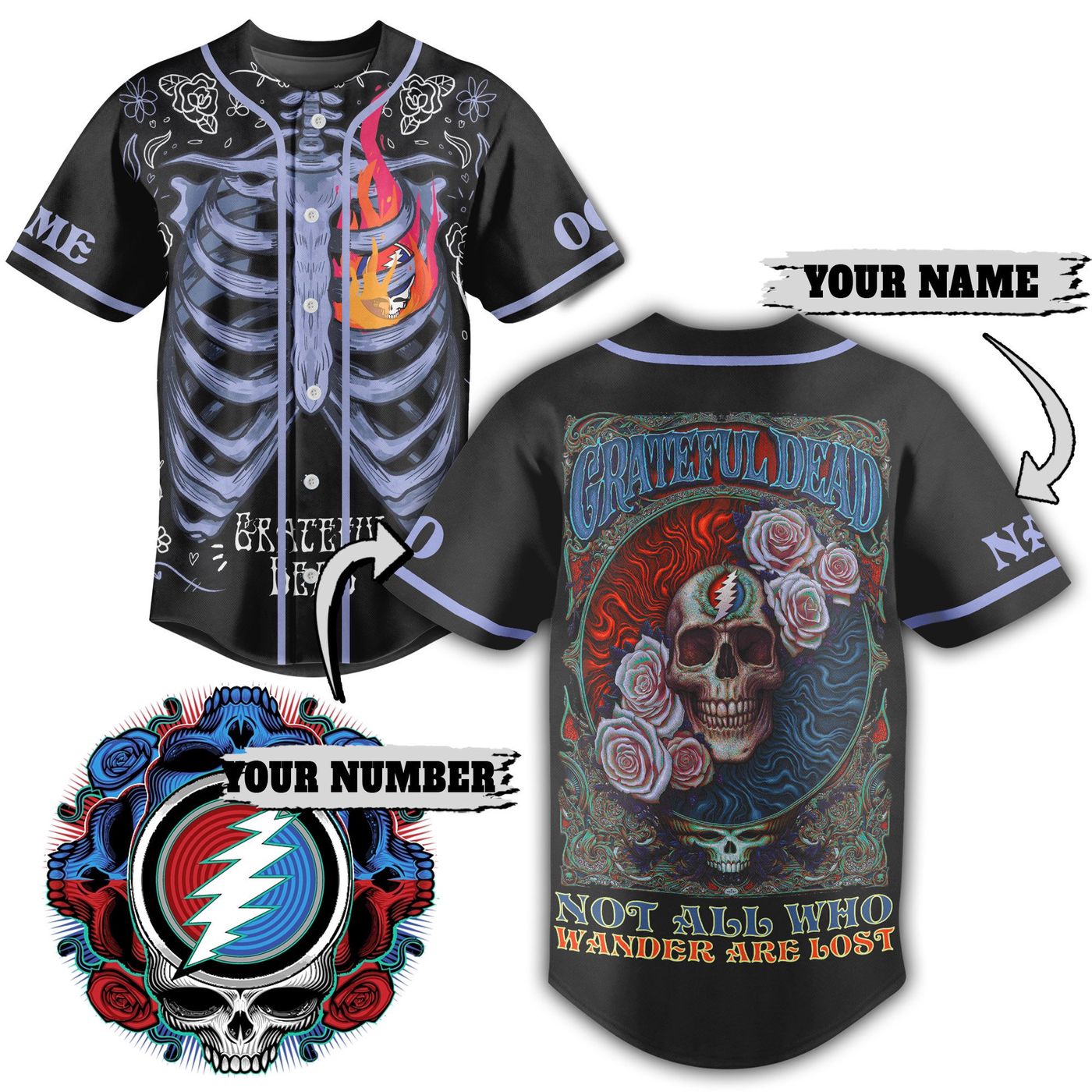 Grateful Dead Baseball Jersey For Men Women And Kids Gift