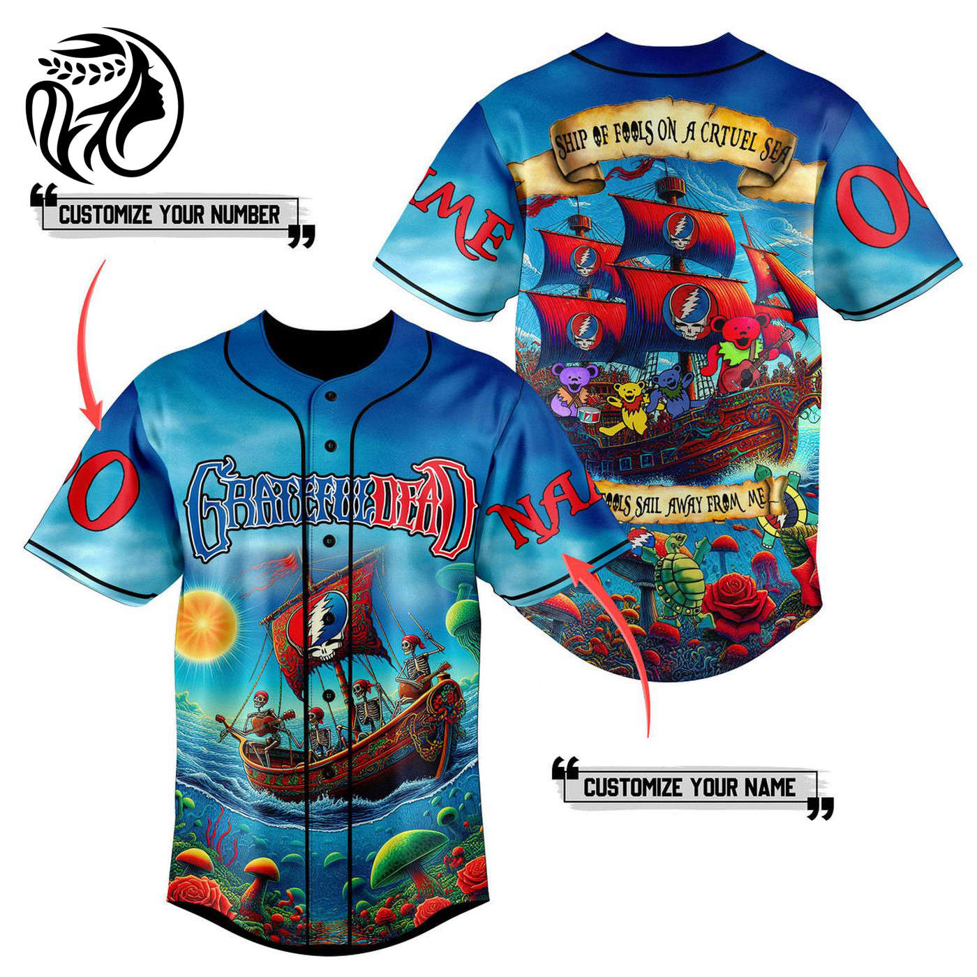 Grateful Dead Baseball Jersey For Men Women And Kids Gift