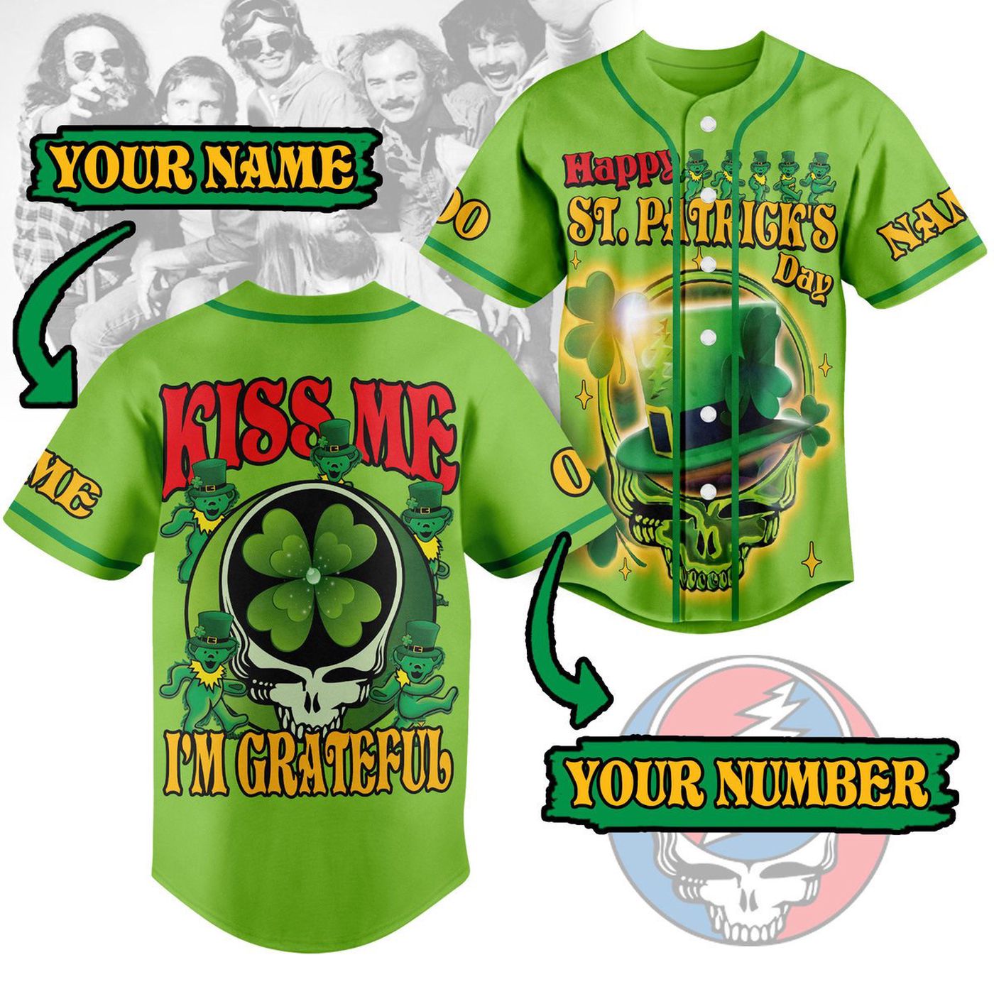 Grateful Dead Baseball Jersey For Men Women And Kids Gift