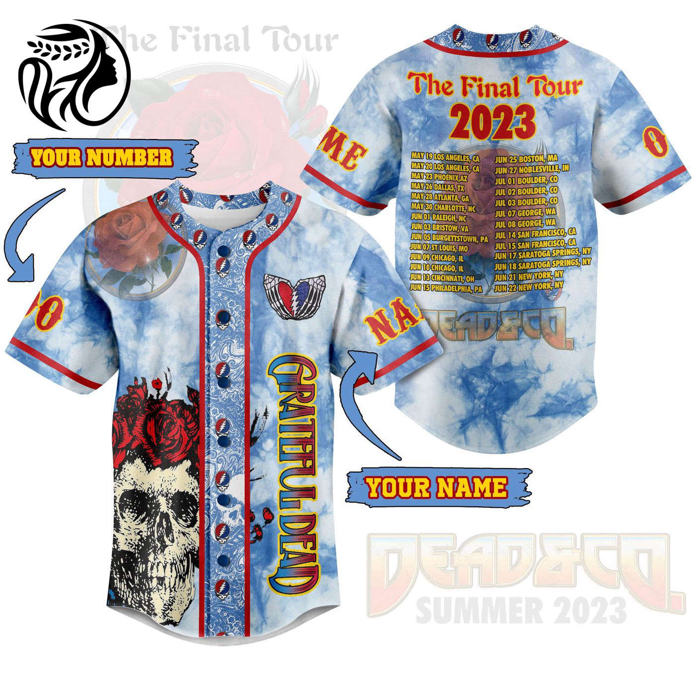Grateful Dead Baseball Jersey For Men Women And Kids Gift