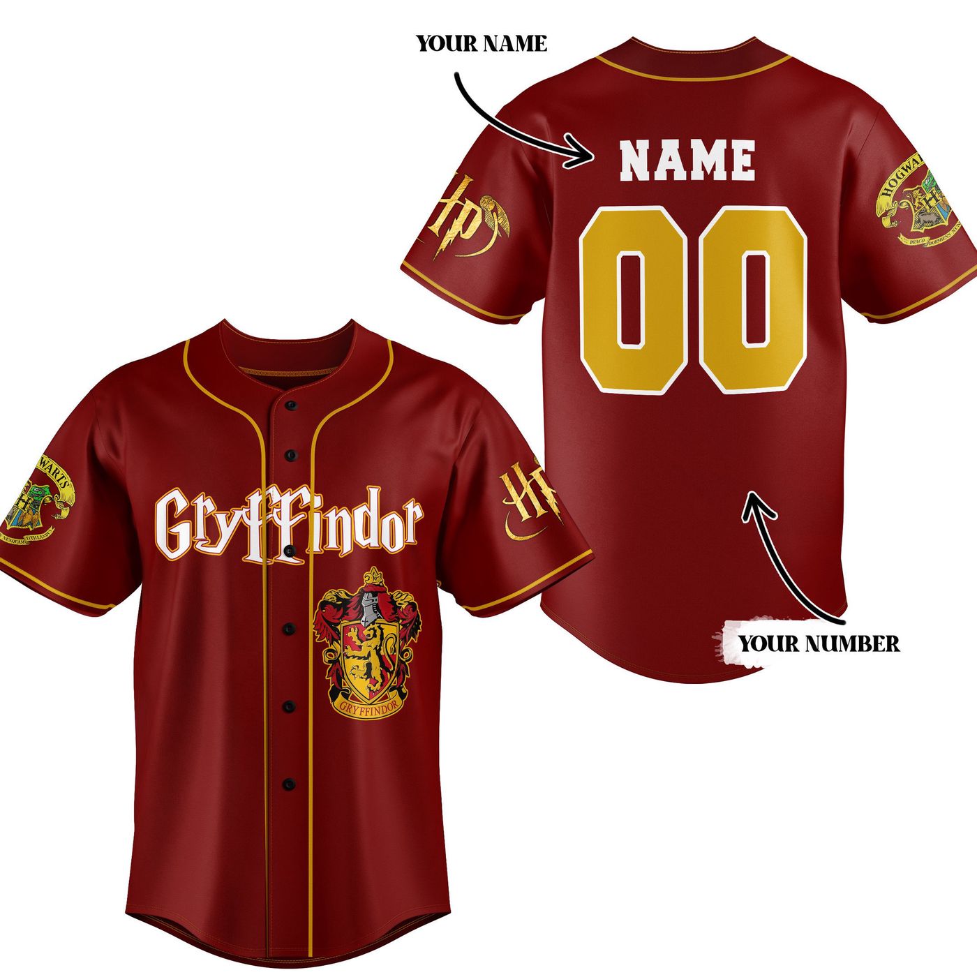 Gryffindor Baseball Jersey For Men Women And Kids Gift Gryffindor Baseball Jersey For Men Women And Kids Gift
