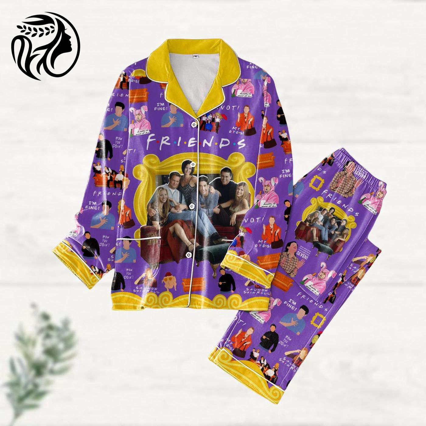 Halloween Friends Pajamas Set: Vintage 90s Movie Friends Womens PJs Trick Or Treat Merch – Perfect Gift for Fans!