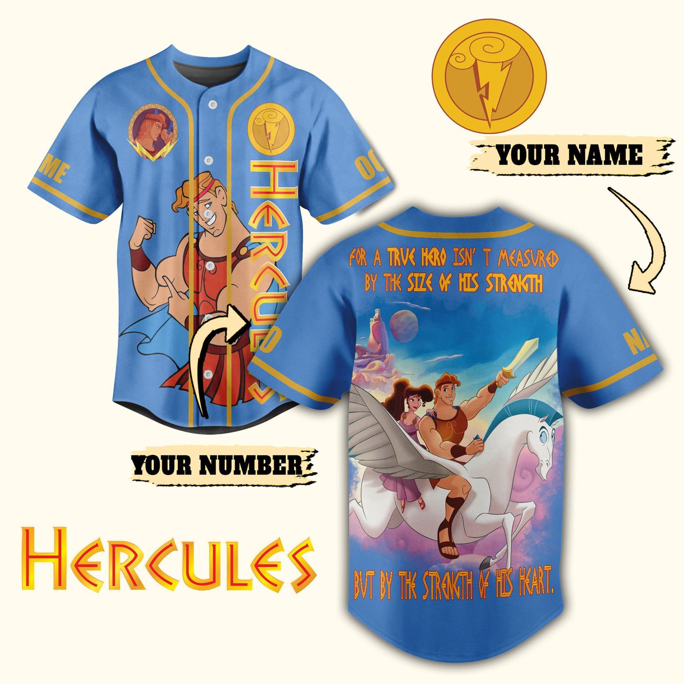 Hercules Baseball Jersey For Men Women And Kids Gift