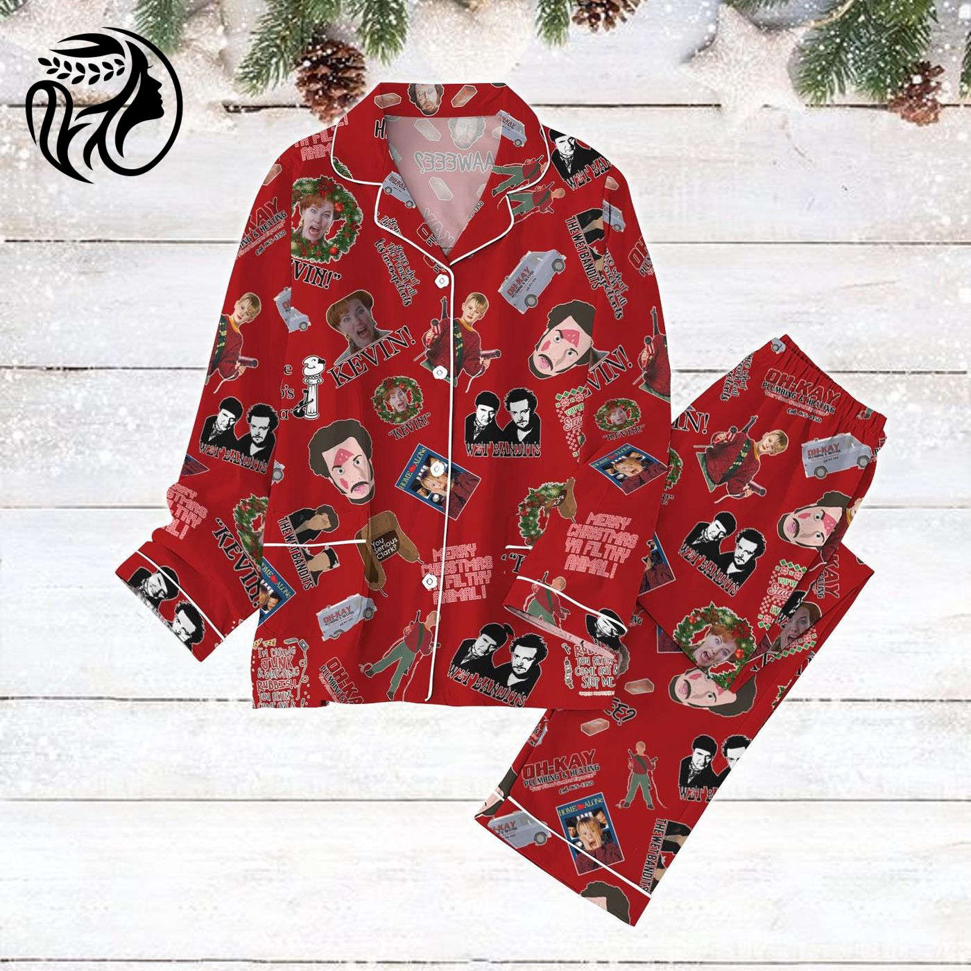 Get Festive with Home Alone Christmas Pajamas Set & Wet Bandits Shirt – Perfect Christmas Gift!