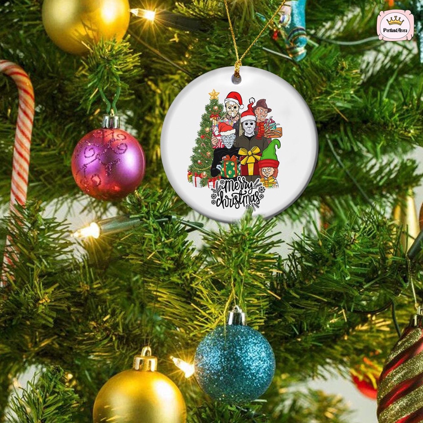 Spooky Horror Movie Characters Christmas Ornament – Unleash the Festive Horror with Merry Xmas Gift Decoration! Spooky Horror Movie Characters Christmas Ornament – Unleash the Festive Horror with Merry Xmas Gift Decoration!