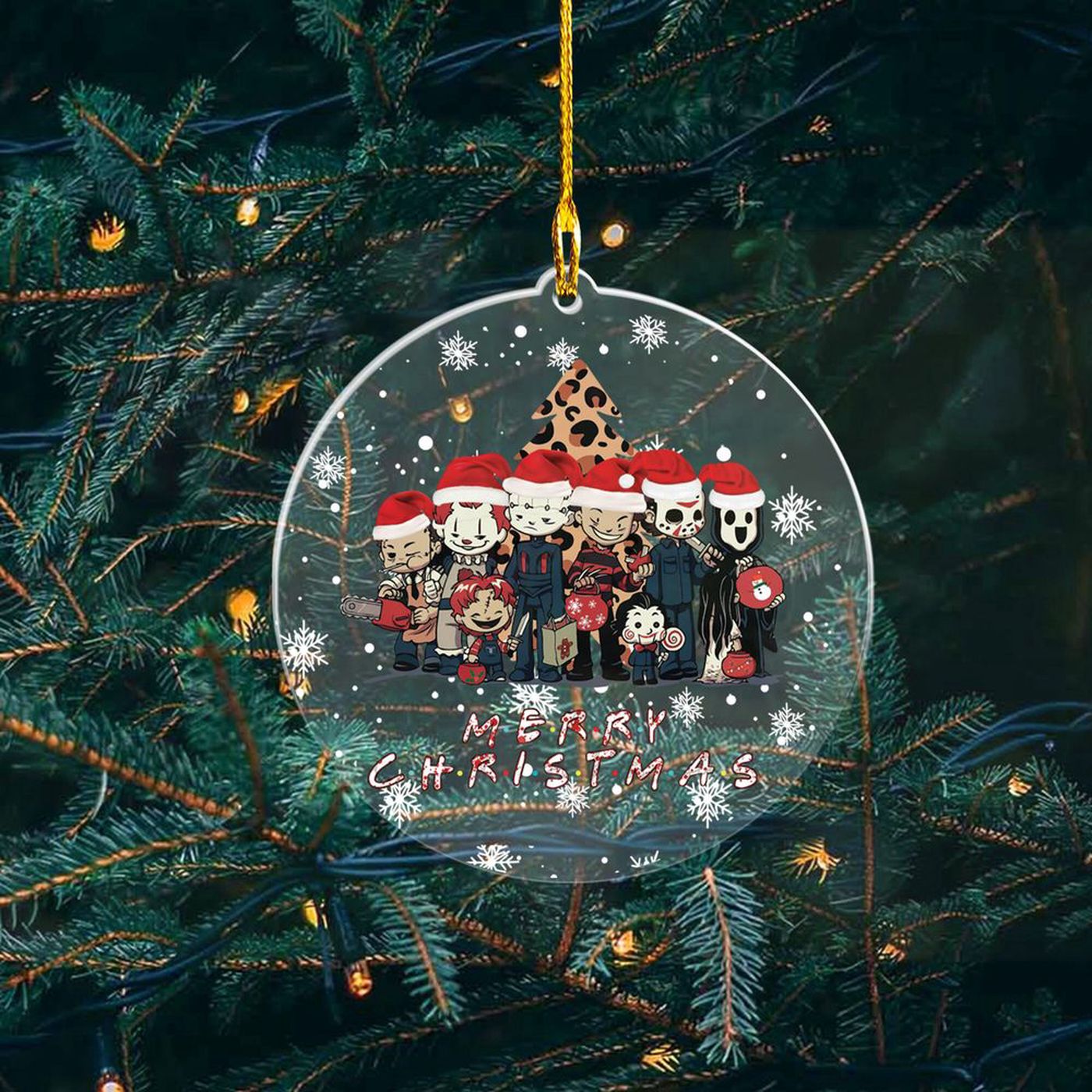 Spooky Holiday Decor: Horror Movie Christmas Acrylic & Chibi Ornaments