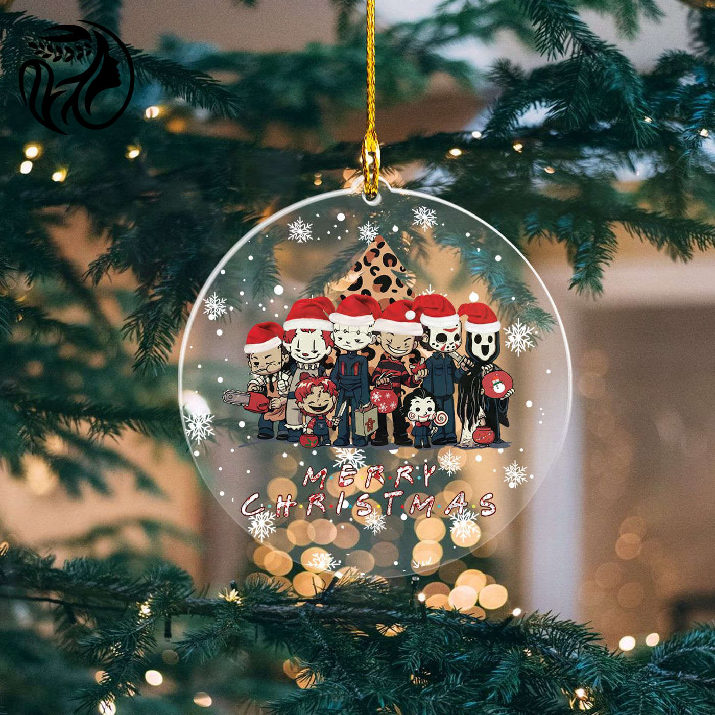 Spooky Holiday Decor: Horror Movie Christmas Acrylic & Chibi Ornaments