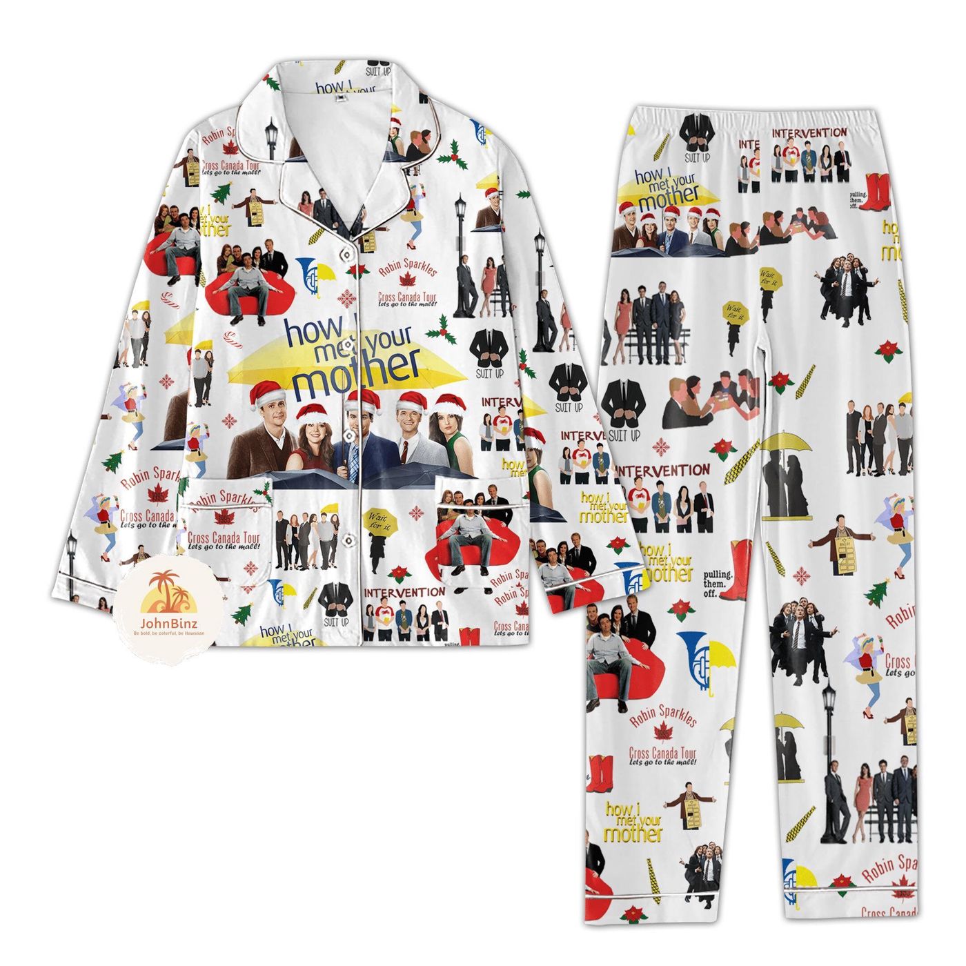 Get Cozy with How I Met Your Mother Pajamas Set: Funny Movie & Barney Stinson Christmas Pajamas – Perfect Xmas Vacation Gift for Her!