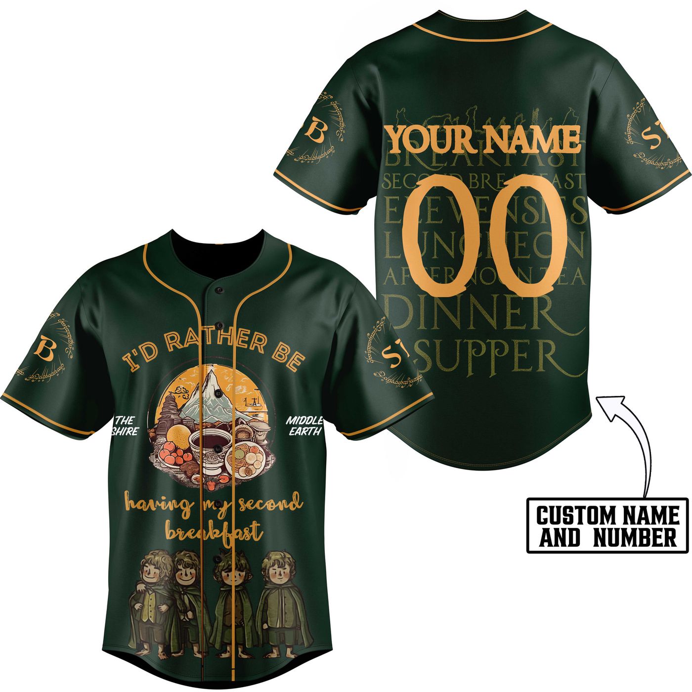 I Would Rather Be Having My Second Breakfast Baseball Jersey For Men Women And Kids Gift