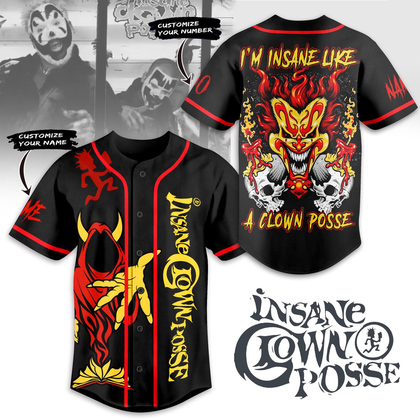 Insane Clown Posse Baseball Jersey For Men Women And Kids Gift