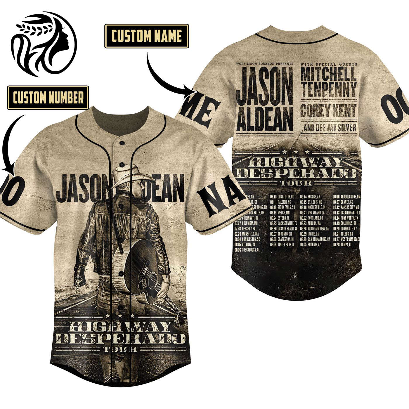 Jason Aldean Baseball Jersey For Men Women And Kids Gift