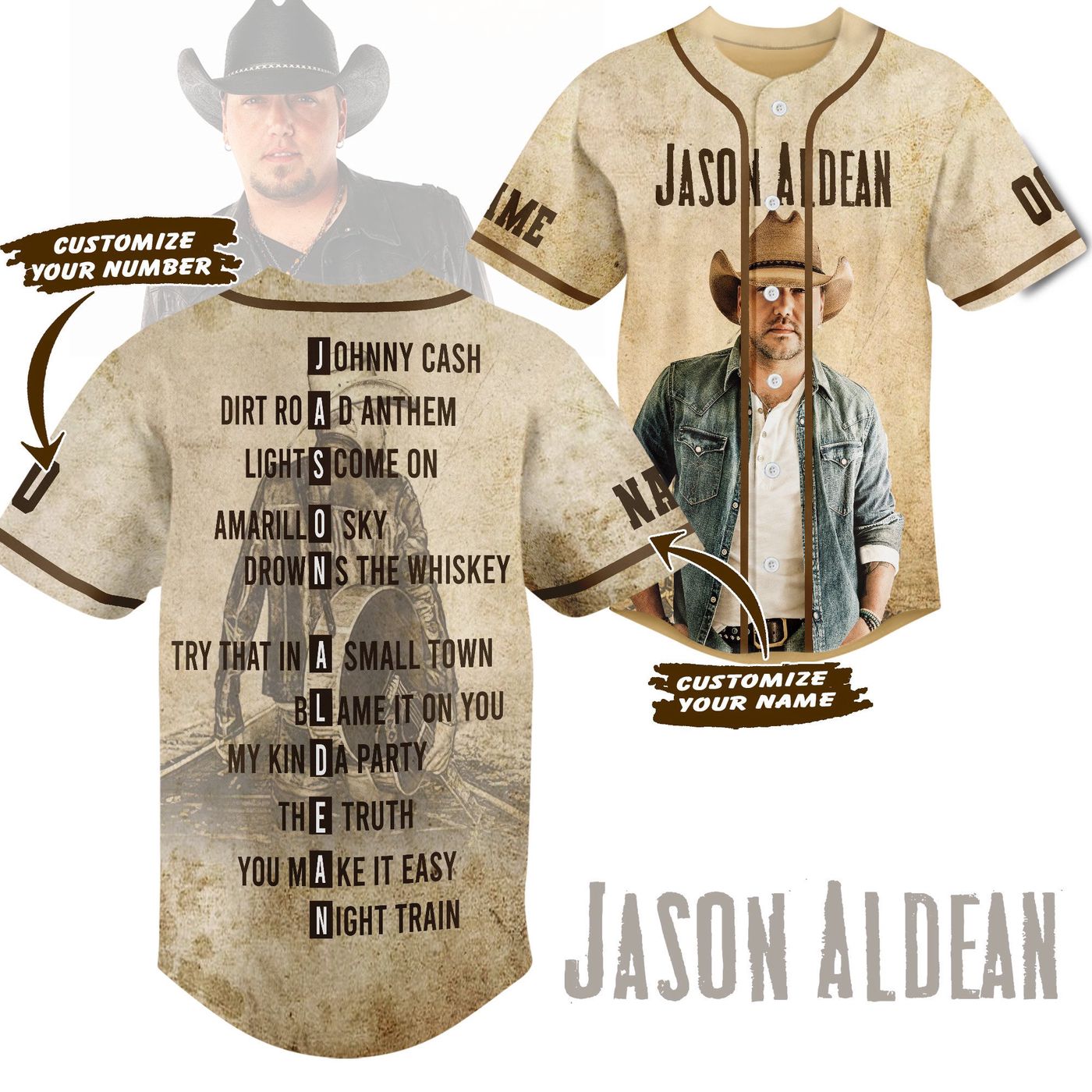 Jason Aldean Baseball Jersey For Men Women And Kids Gift