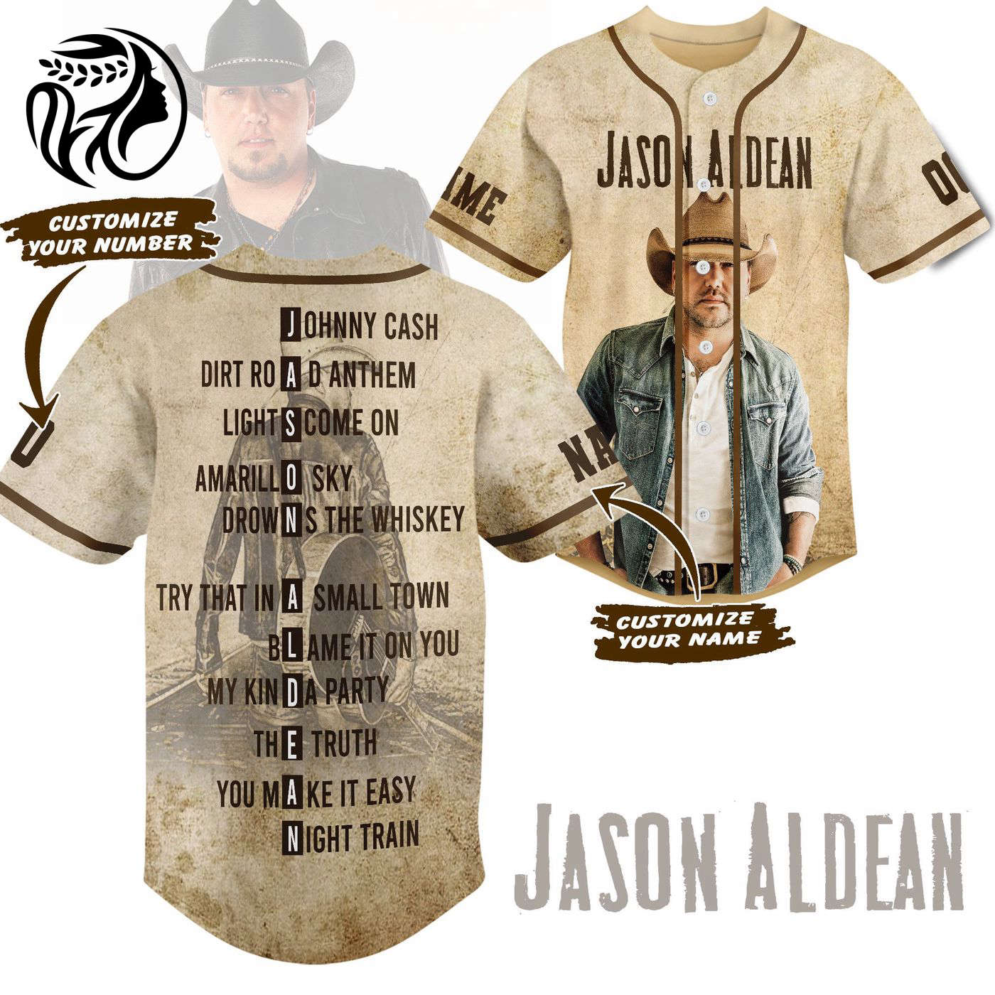 Jason Aldean Baseball Jersey For Men Women And Kids Gift