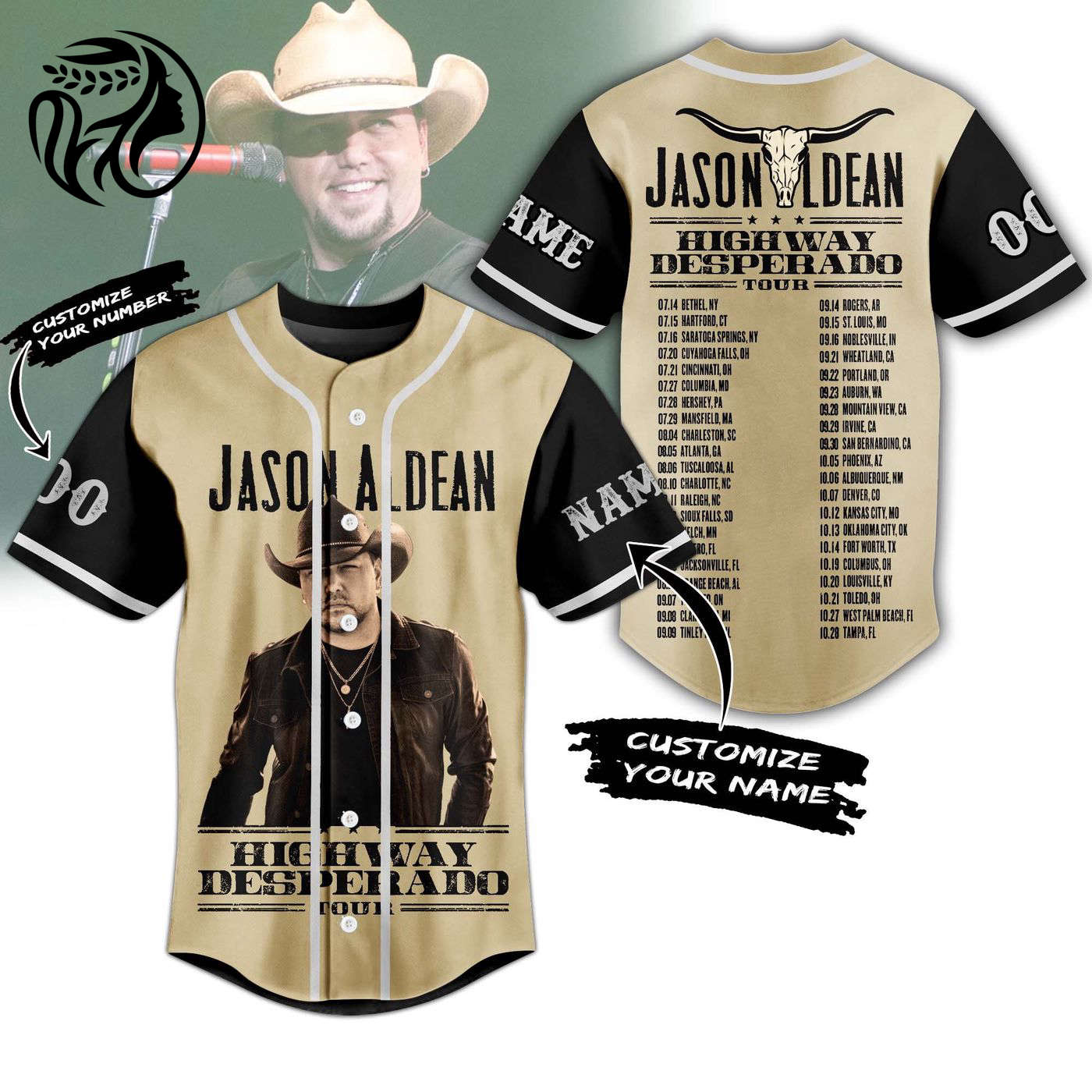 Jason Aldean Baseball Jersey For Men Women And Kids Gift