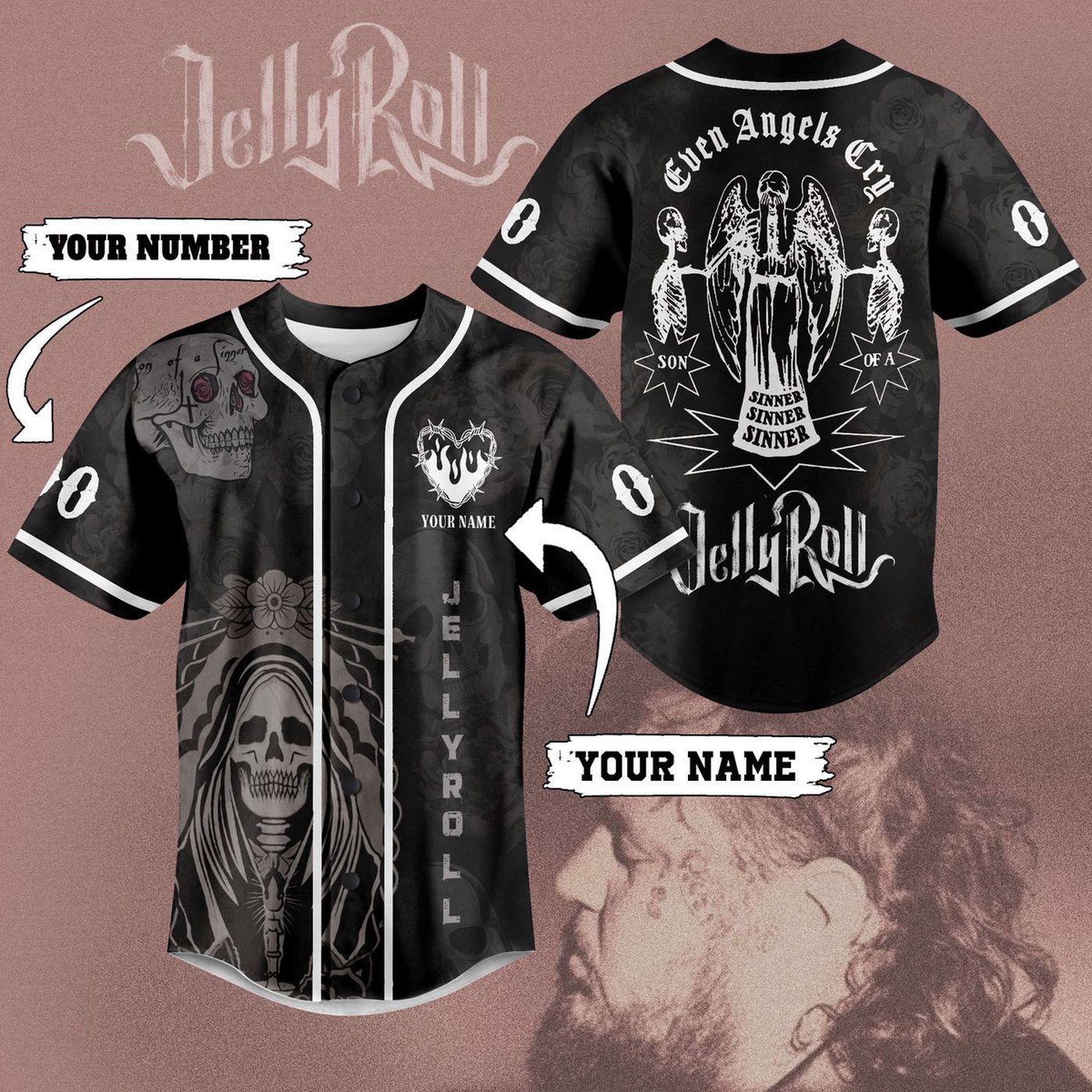 Jelly Roll Baseball Jersey For Men Women And Kids Gift