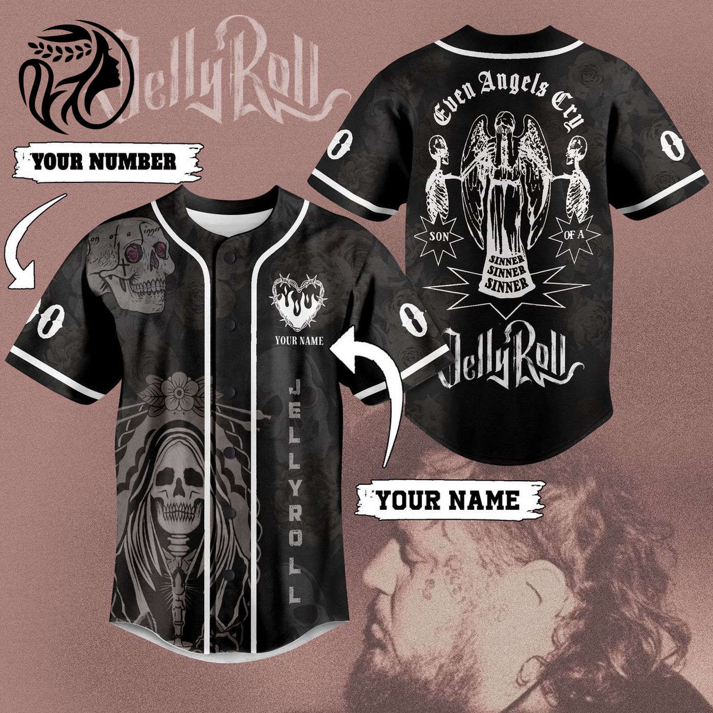 Jelly Roll Baseball Jersey For Men Women And Kids Gift