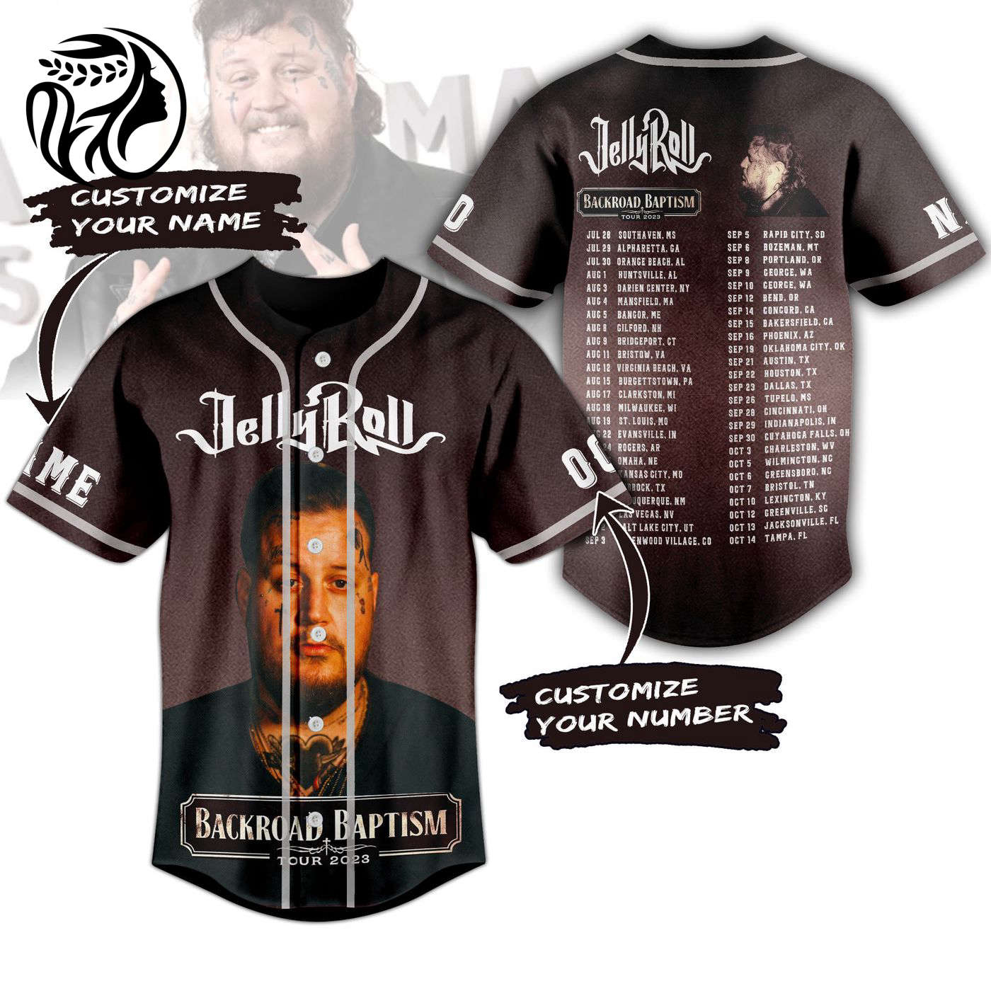 Jelly Roll Baseball Jersey For Men Women And Kids Gift
