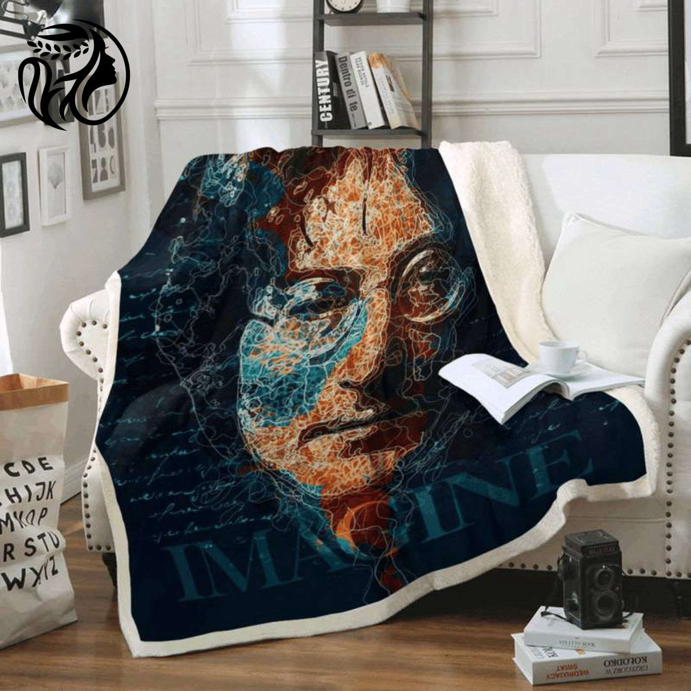 John Lennon Beatles Legend Band – Imagine Fleece Blanket: Iconic English Tribute for Cozy Comfort