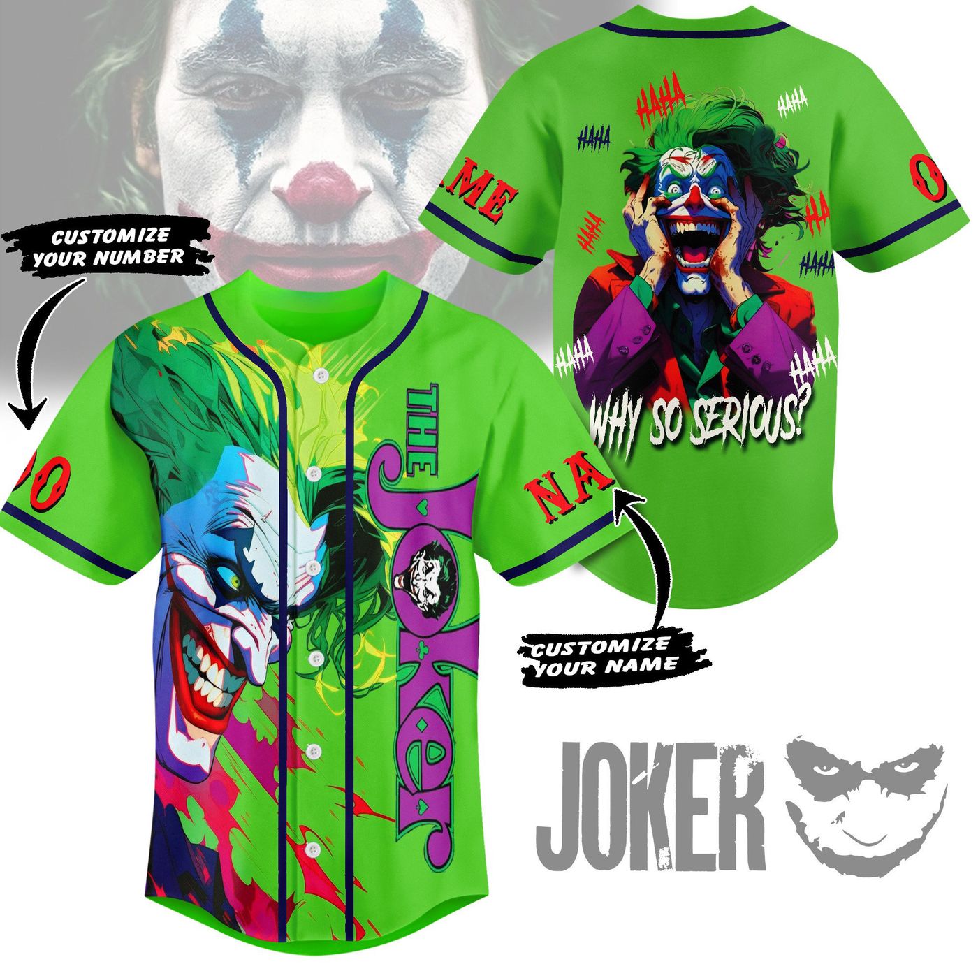 Joker Baseball Jersey For Men Women And Kids Gift Joker Baseball Jersey For Men Women And Kids Gift