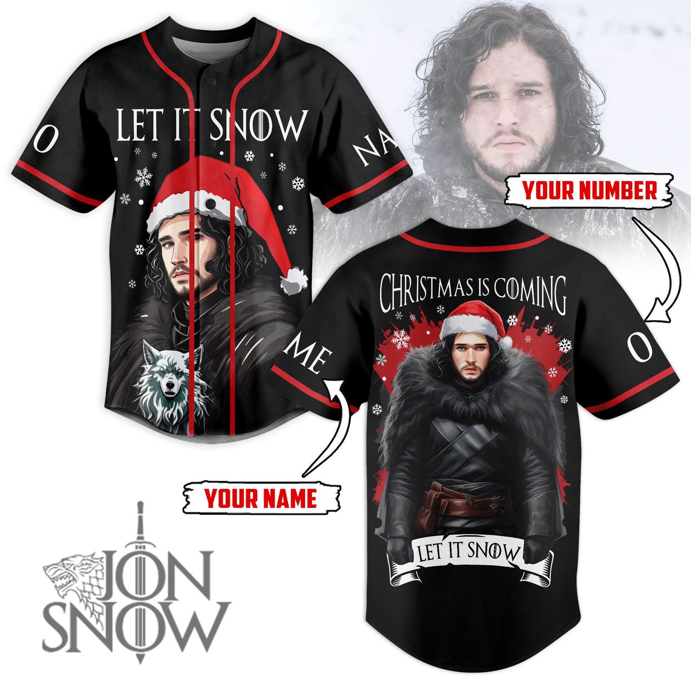Jon Snow Baseball Jersey For Men Women And Kids Gift Jon Snow Baseball Jersey For Men Women And Kids Gift