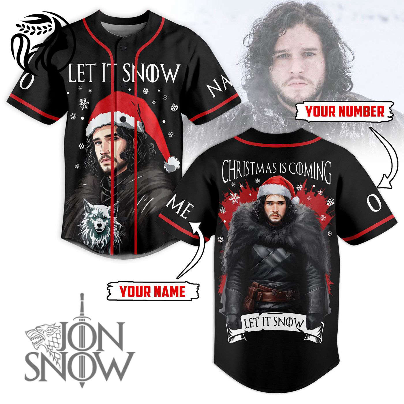 Jon Snow Baseball Jersey For Men Women And Kids Gift