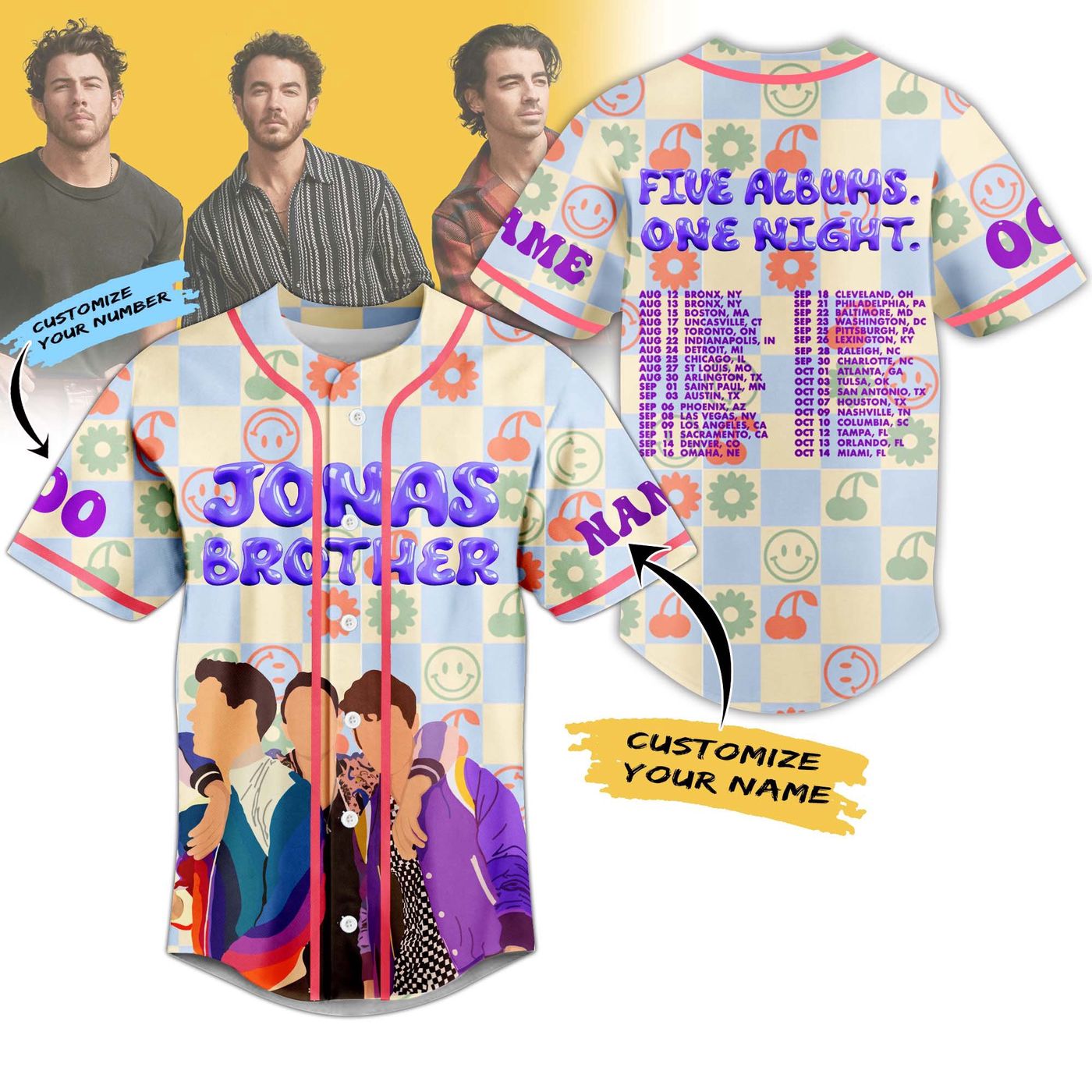 Jonas Brother Baseball Jersey For Men Women And Kids Gift Jonas Brother Baseball Jersey For Men Women And Kids Gift