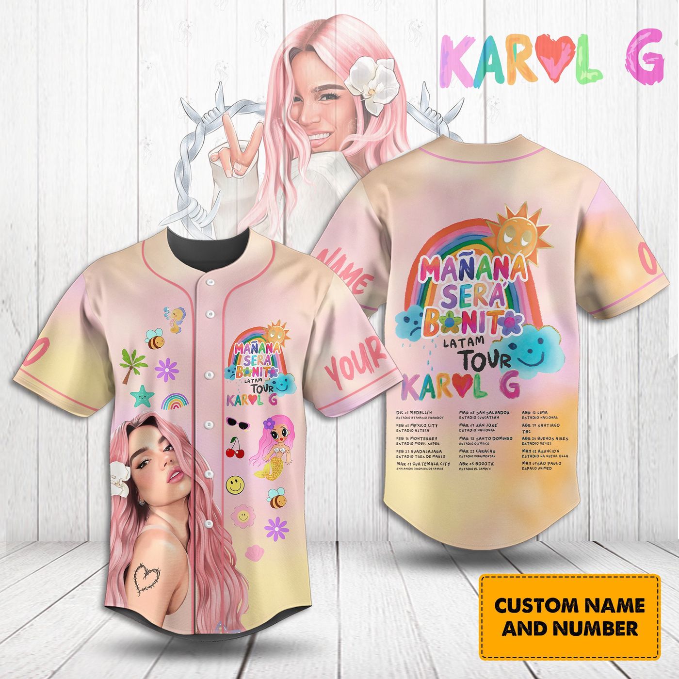 Karol G Baseball Jersey For Men Women And Kids Gift