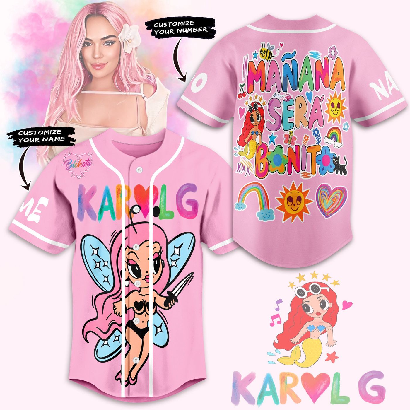 Karol G Baseball Jersey For Men Women And Kids Gift Karol G Baseball Jersey For Men Women And Kids Gift