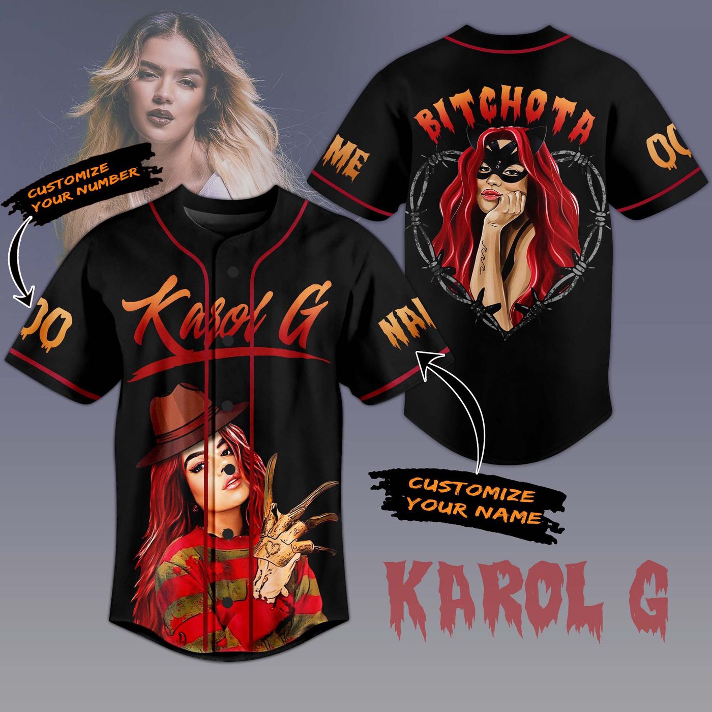 Karol G Bitchota Baseball Jersey For Men Women And Kids Gift Karol G Bitchota Baseball Jersey For Men Women And Kids Gift