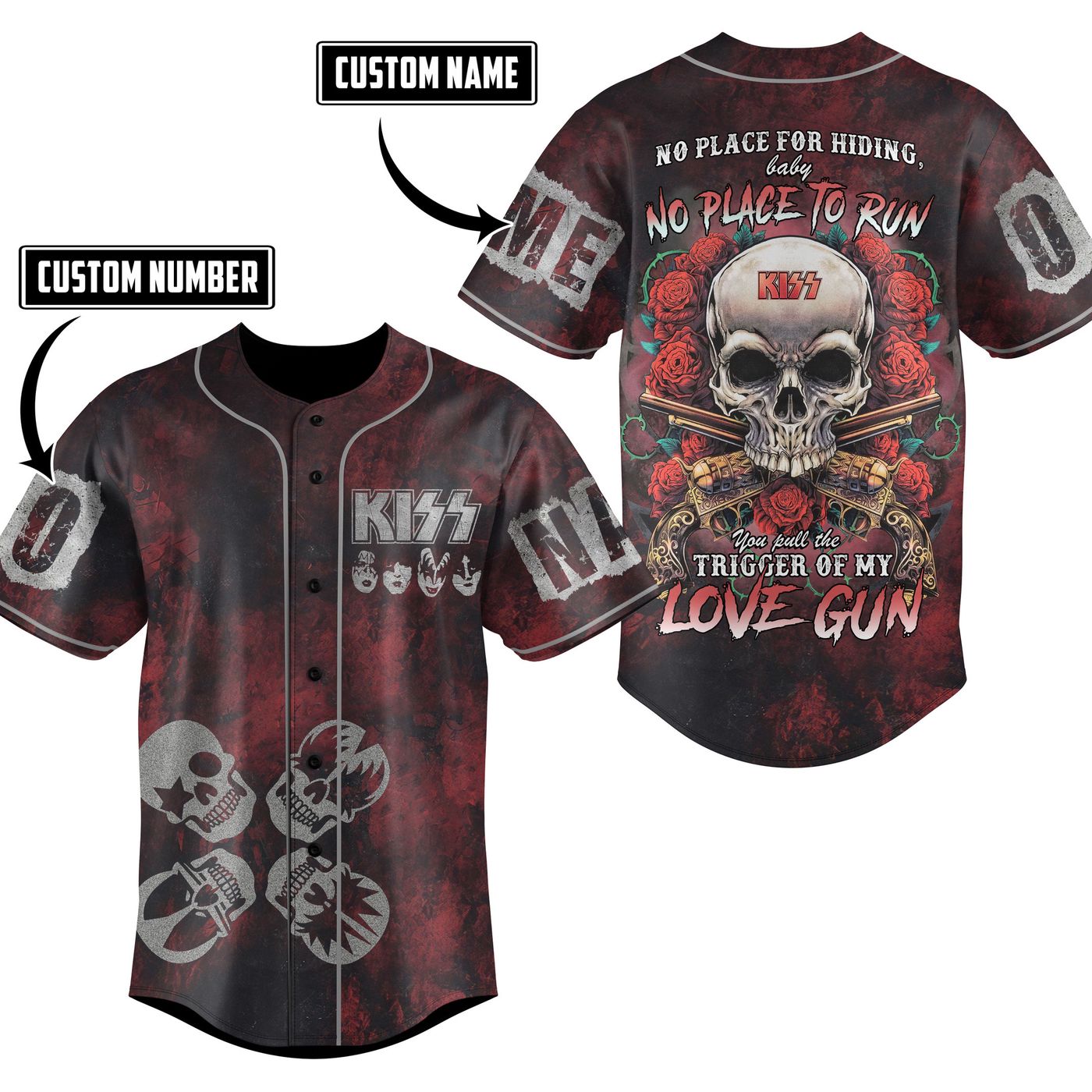 Kiss Baseball Jersey For Men Women And Kids Gift