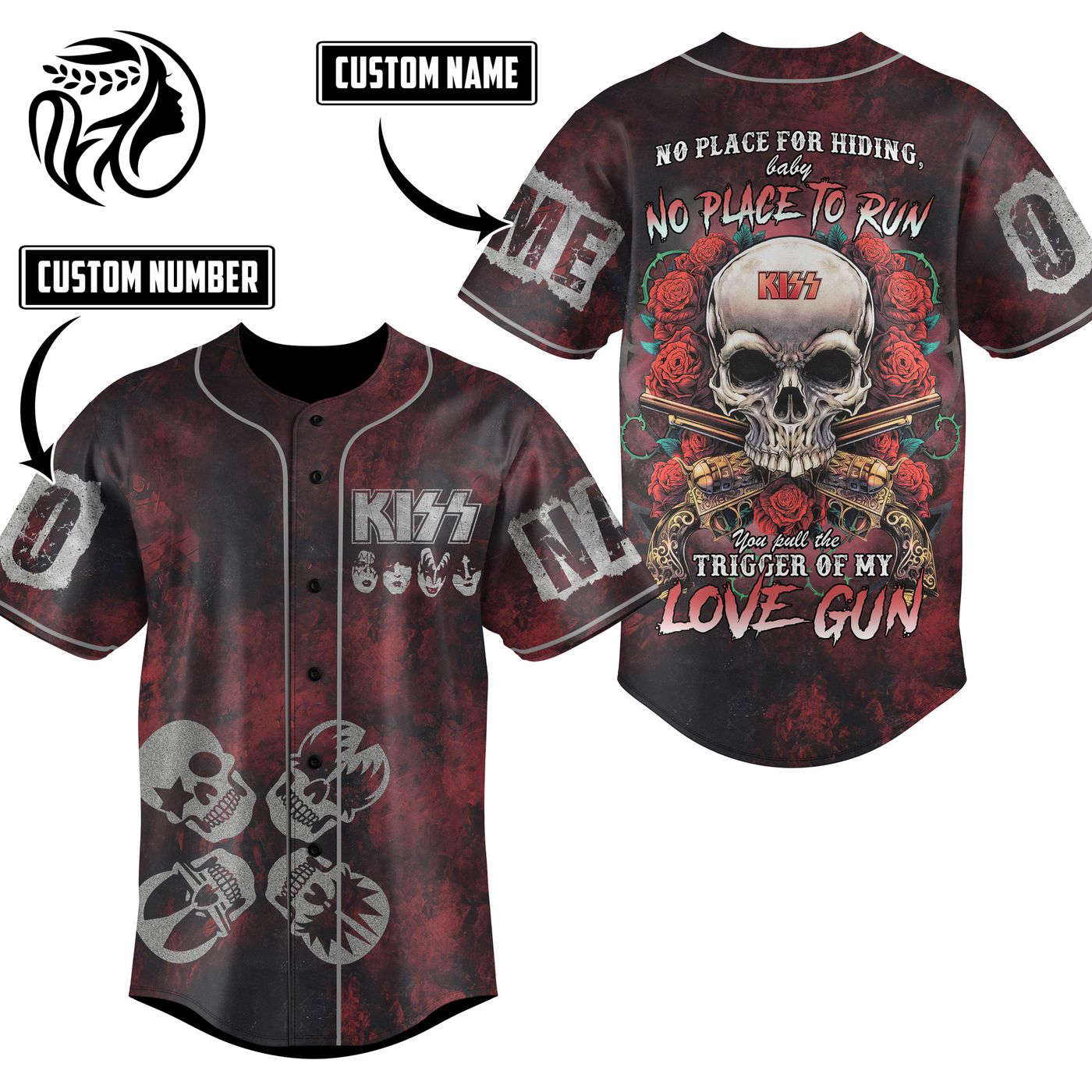 Kiss Baseball Jersey For Men Women And Kids Gift