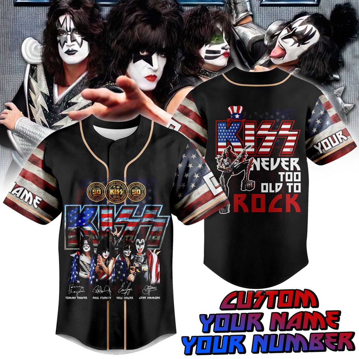 Kiss Baseball Jersey For Men Women And Kids Gift