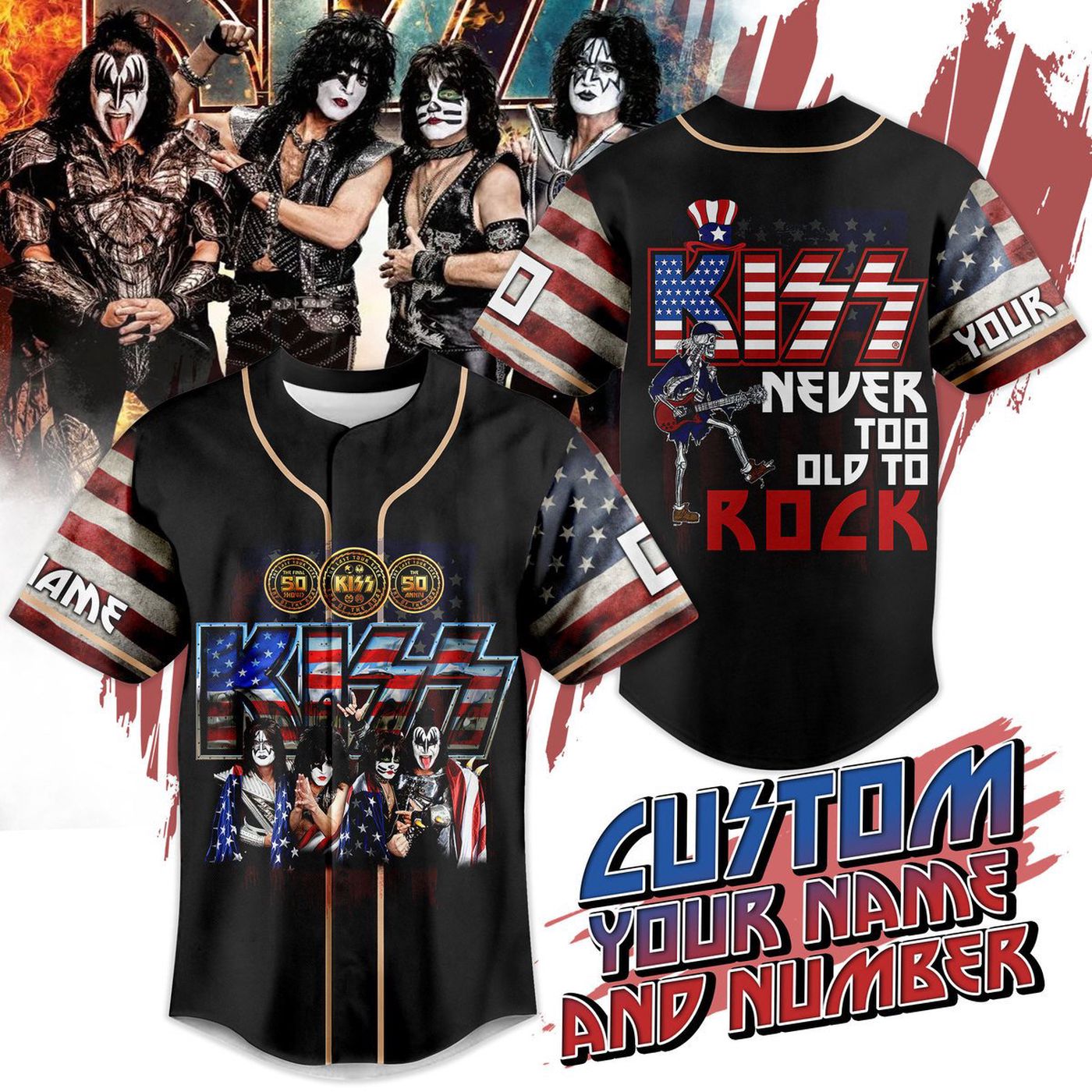 Kiss Baseball Jersey For Men Women And Kids Gift