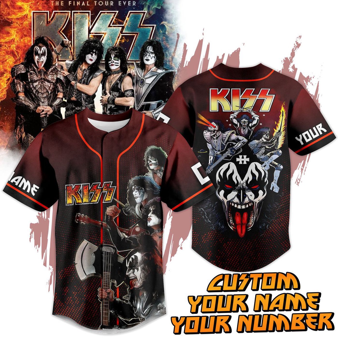 Kiss Baseball Jersey For Men Women And Kids Gift
