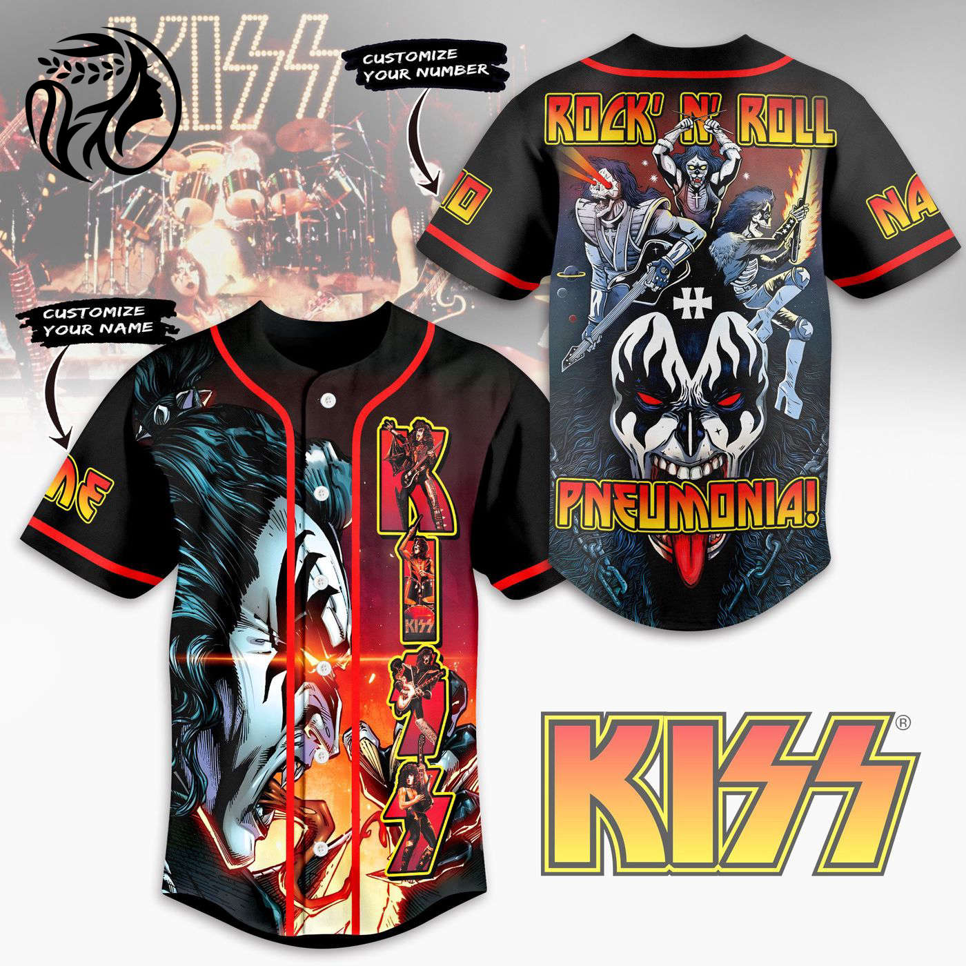 Kiss Rock Band Baseball Jersey For Men Women And Kids Gift