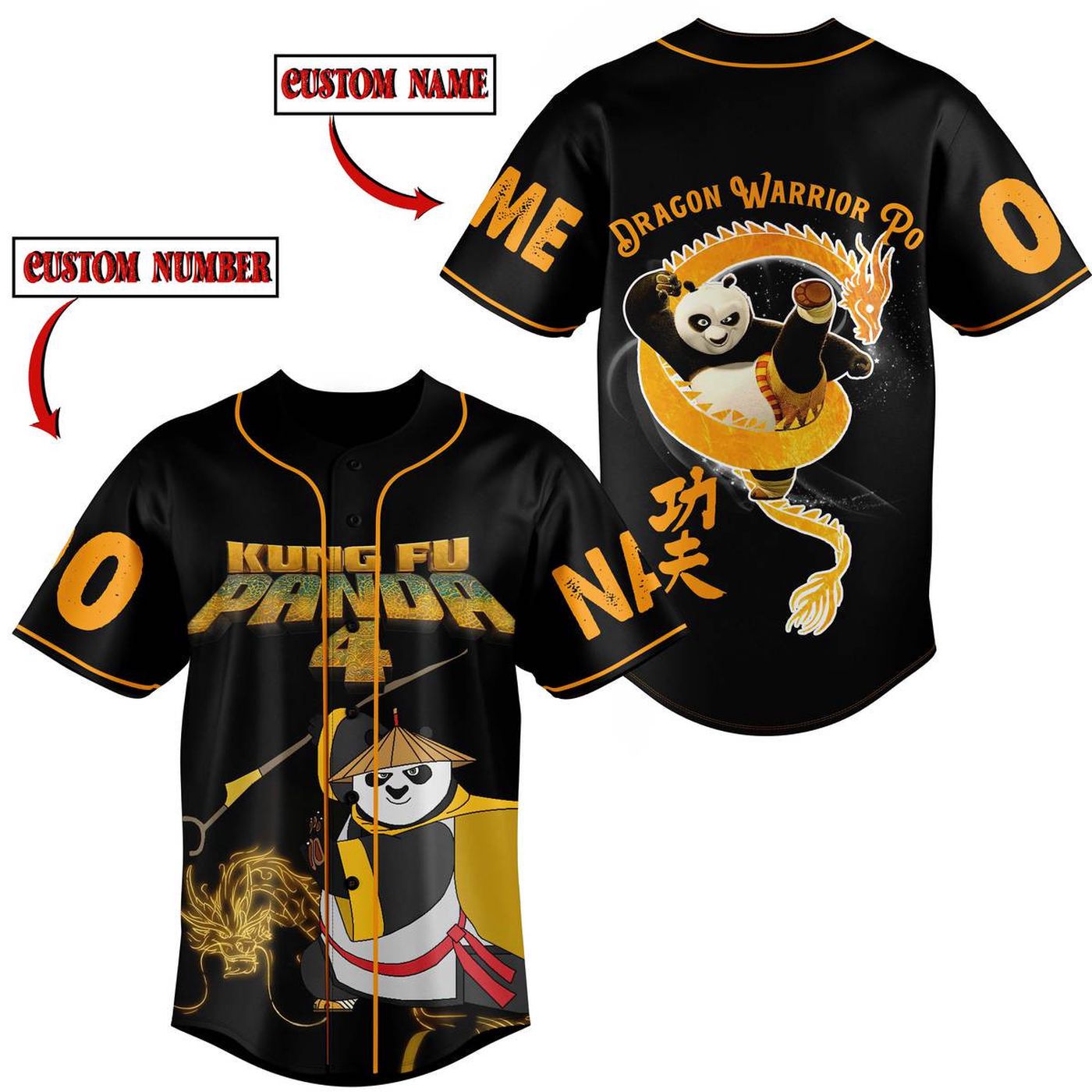 Kung Fu Panda Gift Baseball Jersey For Men Women And Kids Gift
