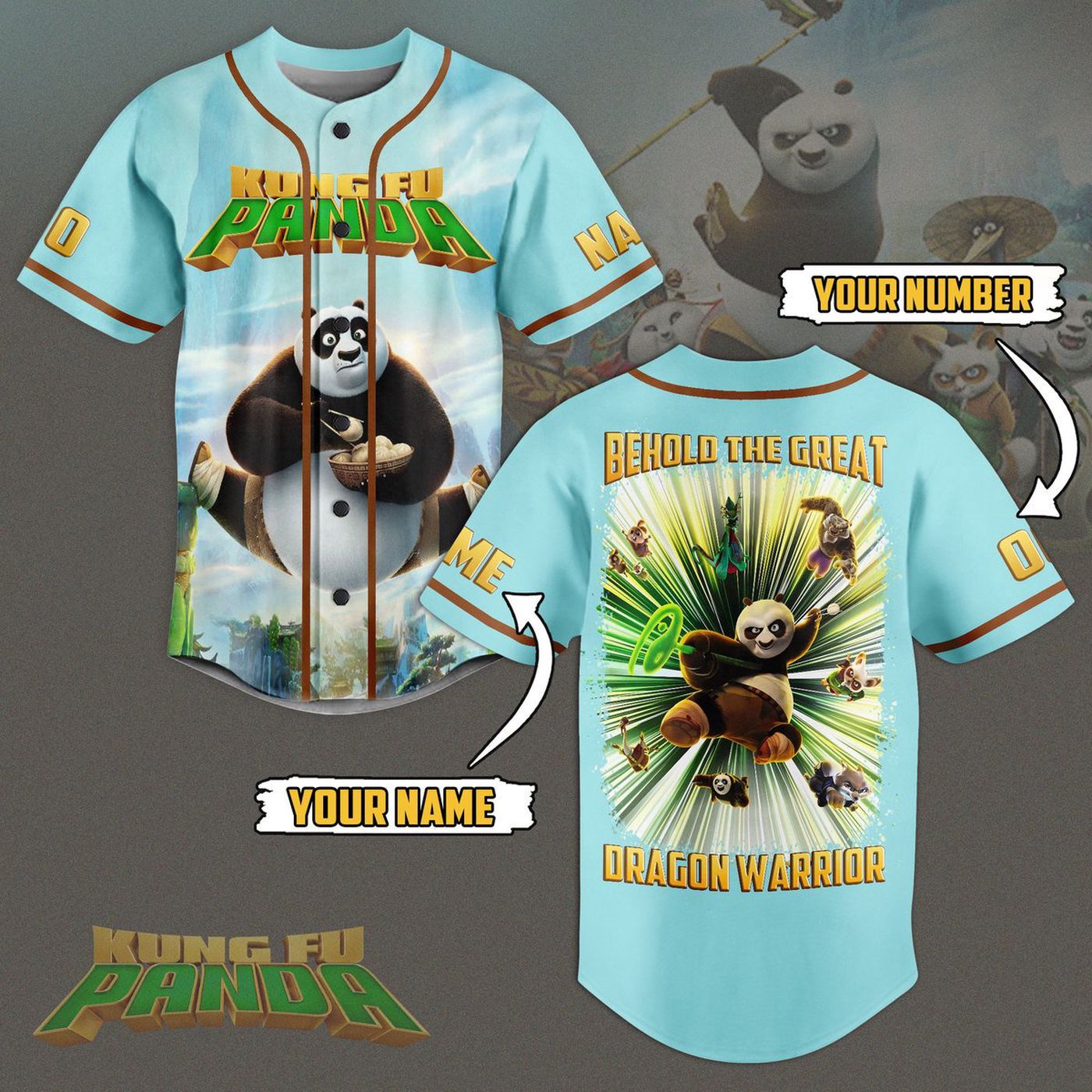 Kung Fu Panda Baseball Jersey For Men Women And Kids Gift