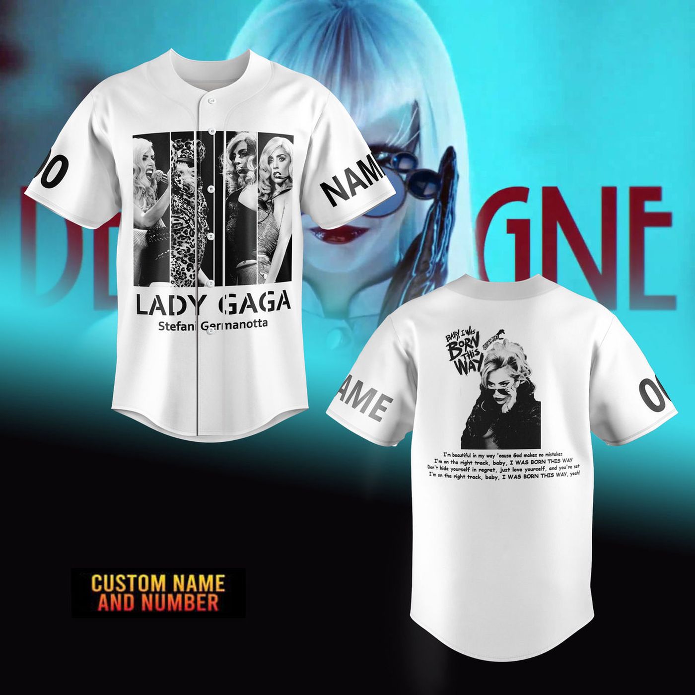 Lady Gaga Baseball Jersey For Men Women And Kids Gift